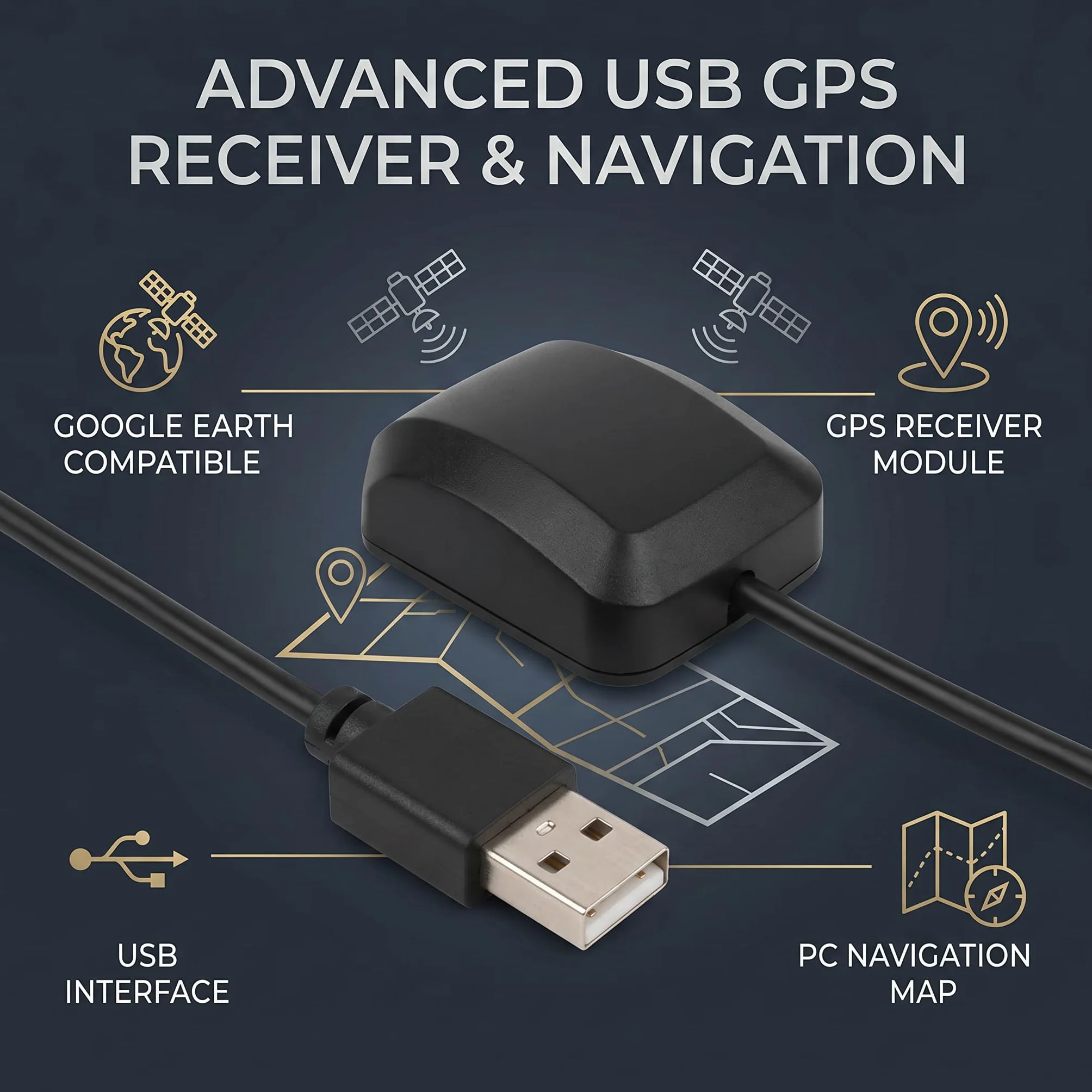 YWBL-WH DC3.3-5V VK-162 Moduł nawigacyjny Interfejs USB Odbiornik GPS Obsługa Earth