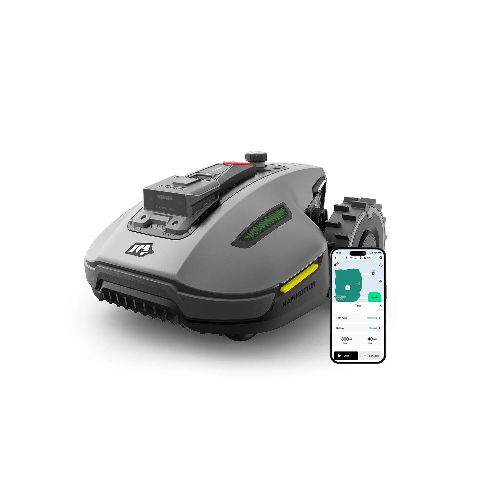 MAMMOTION YUKA mini Robot koszący UltraSense AI Vision RTK nachylenie 45% automatyczne mapowanie