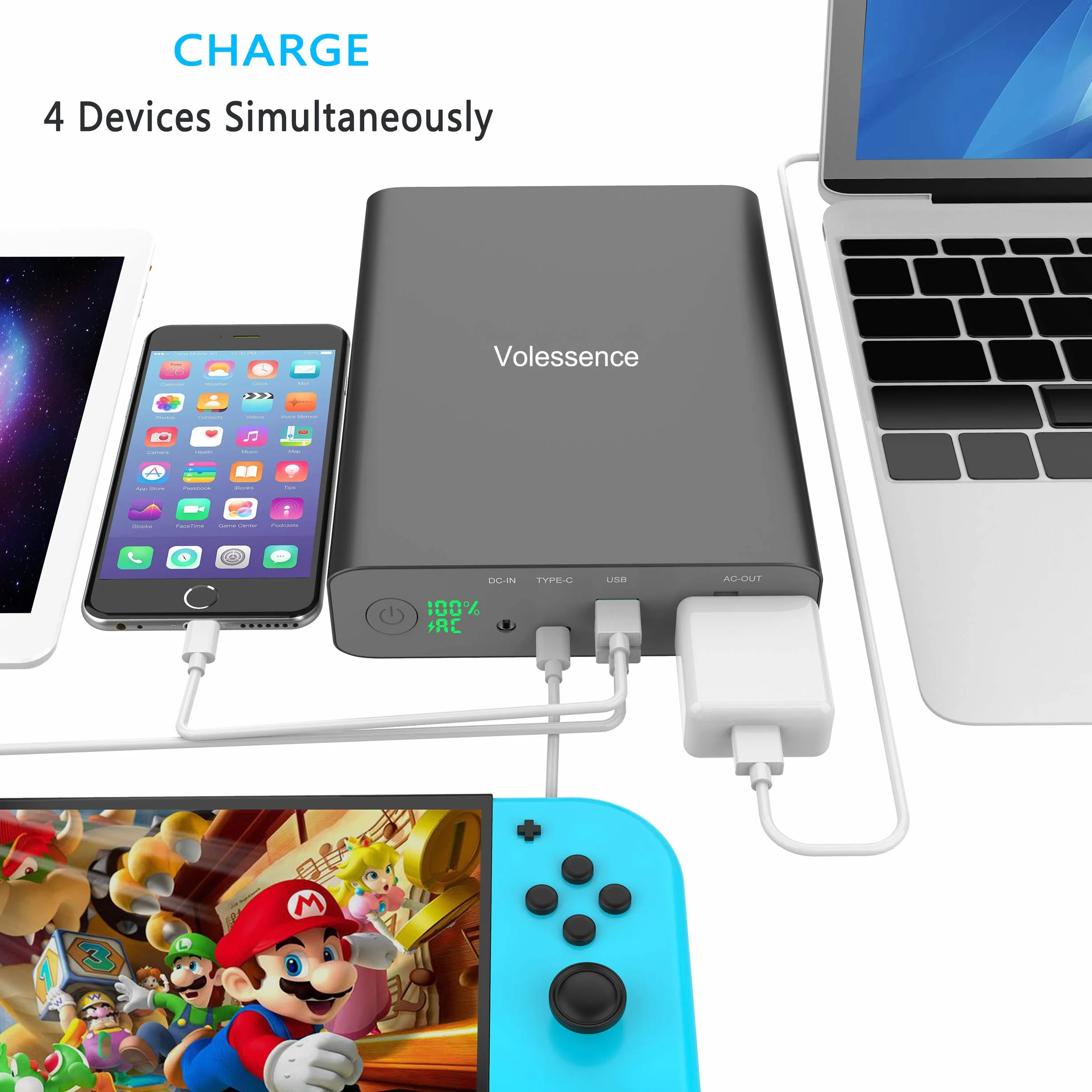 zasilacz do laptopa, 60000 mAh, 130 W, zewnętrzny akumulator do laptopa, drona, projektora, CPAP i innych