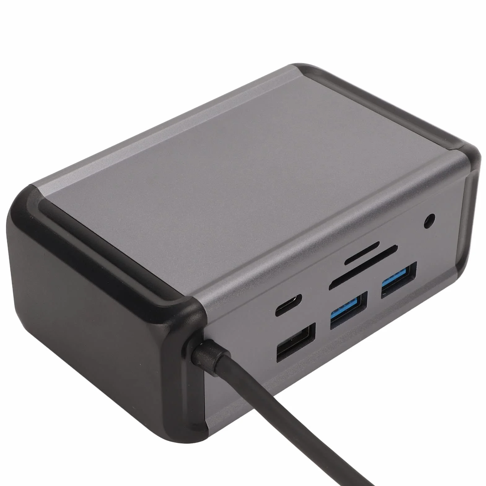Hub 12 w 1 Typu C z obsługą 4K i funkcją Szybkiego USB 3.0 do Laptopów i Komputerów Stacjonarnych, Stop Aluminium, Szary (Szary)