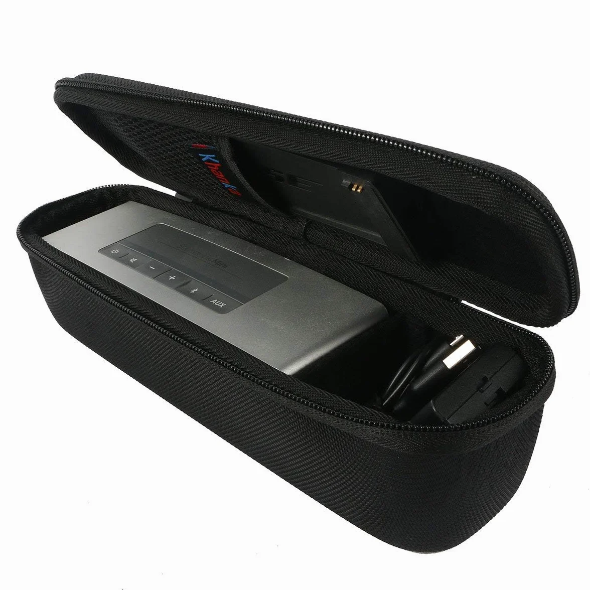 Khanka Twarde etui podróżne do przenośnego bezprzewodowego głośnika Bluetooth Bose Soundlink Mini II 2/1. Pasuje do ładowarki ściennej, kabli do ładowania. (tylko etui)