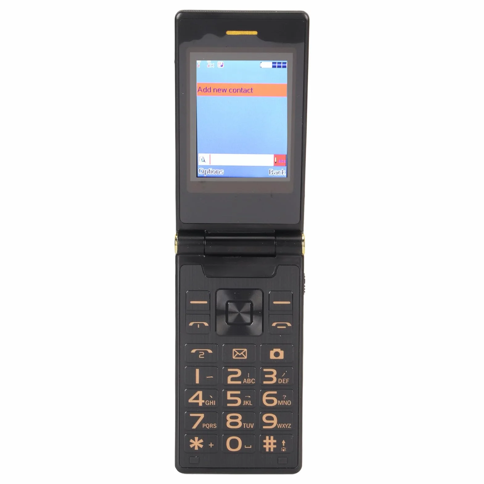 Odblokowany Telefon z klapką dla Seniorów, Podwójna Karta SIM, 2G GSM, Podwójny Ekran, Duże Przyciski z Podświetleniem, Duża głośność, Bateria 5900 MAh (Czerwony)