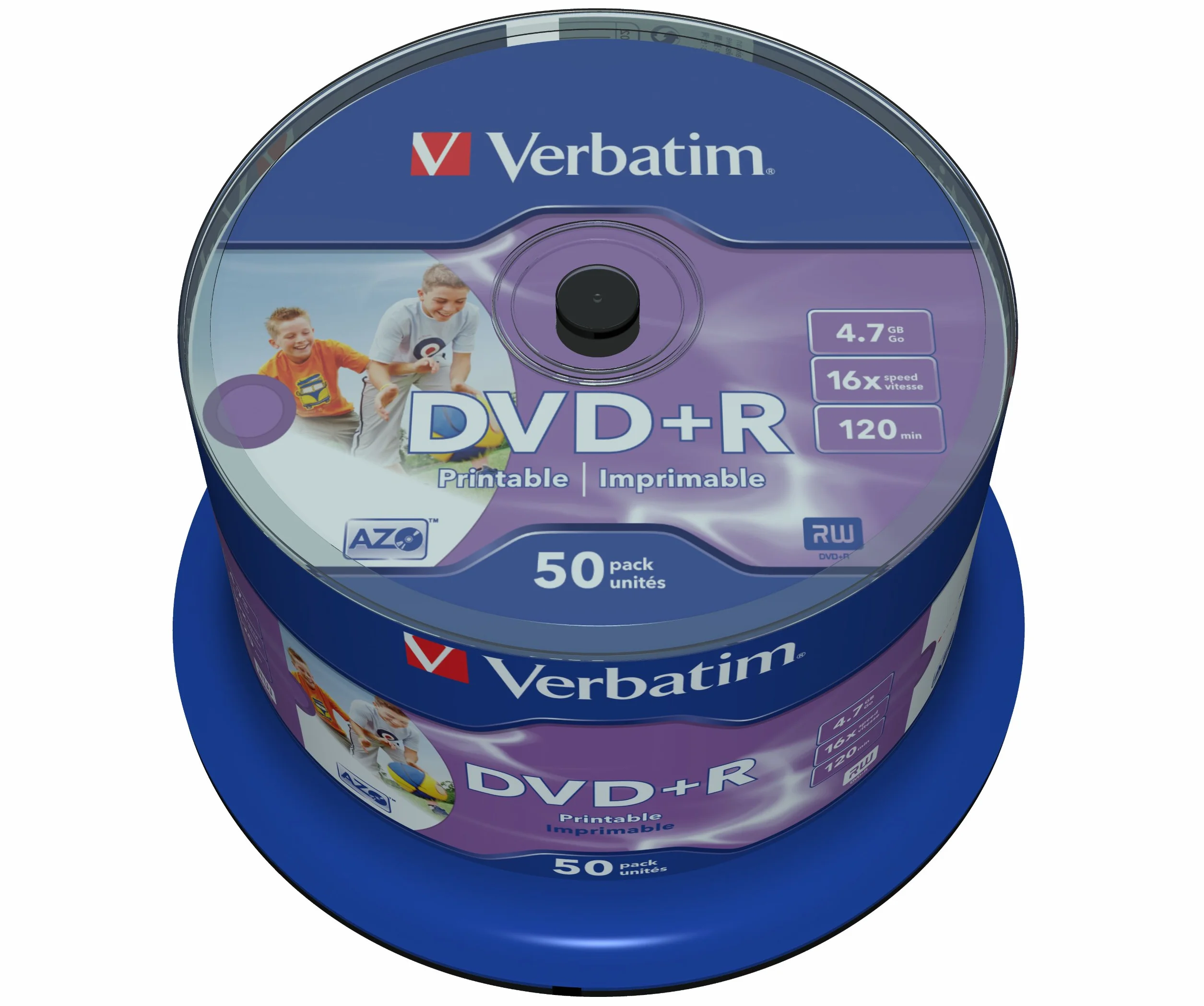 Verbatim DVD-R Wide Inkjet Printable 4.7 GB, 50 Szt, Wrzeciono, Półfabrykaty DVD do Drukowania, 16-Krotna Prędkość Wypalania i Hardcoat Scratch Guard Scratch Guard, DVD-R Printable, DVD Pusty