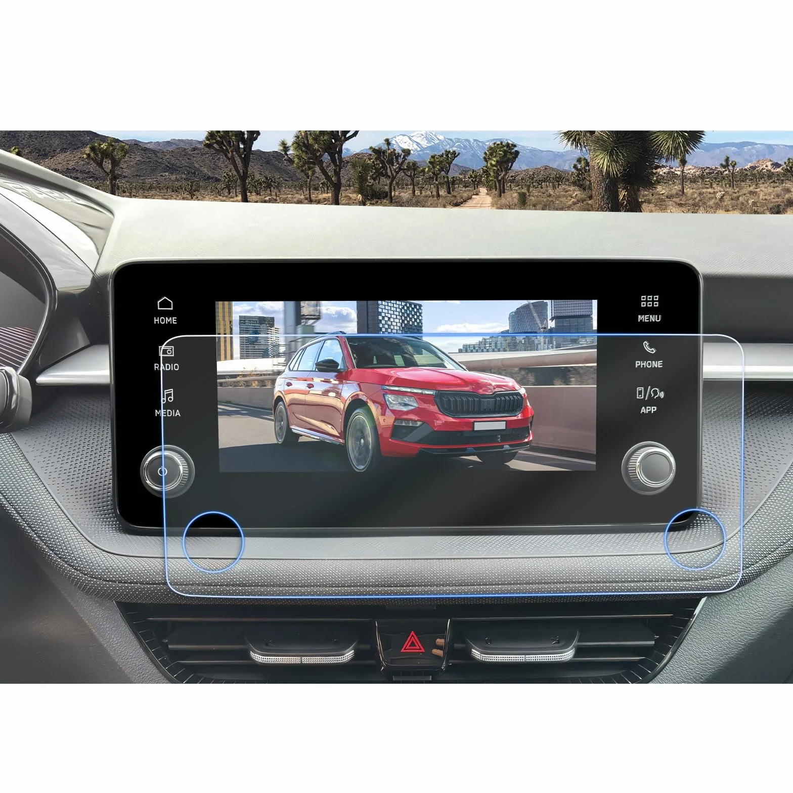 CDEFG Kompatybilny z Skoda Kamiq Scala Fabia 4 2024 2025 Facelift osłona ekranu nawigacyjnego 6H, odporna na zarysowania, 20,25 cm, folia nawigacyjna GPS, akcesoria Kamiq 2024, 2 szt