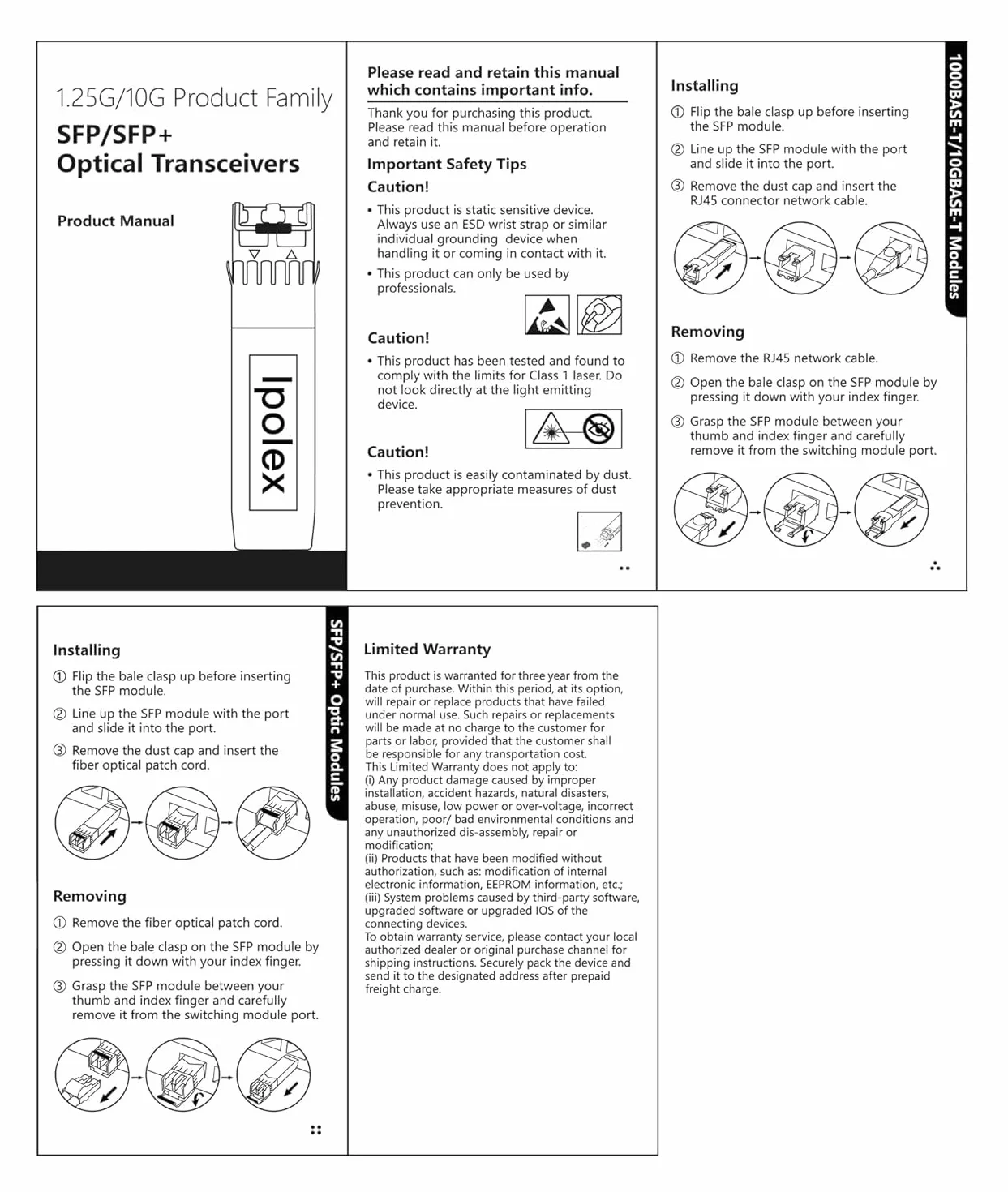 ipolex 1 PC 1G SFP LX jednomodowy moduł LC Transceiver, 1000Base-LX Mini-Gbic moduł kompatybilny z Cisco GLC-LH-SMD, Ubiquiti UF-SM-1G, Meraki, Netgear, Mikrotik, Zyxel itp. (SMF, 1310 nm, 20 km).