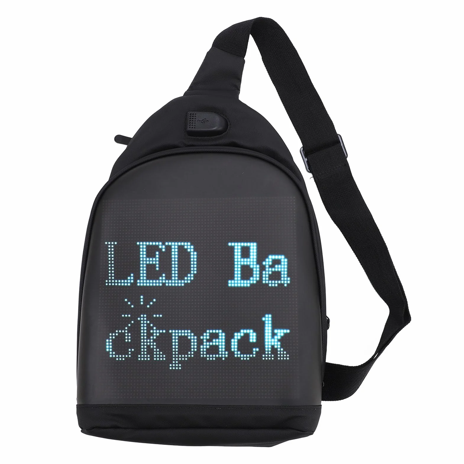 LED Sling Backpack Programmable Pełny Kolor Ekranowy Wyświetlacz Woda Water Reklama na Zewnątrz Podróż dla Mężczyzn Kobiety