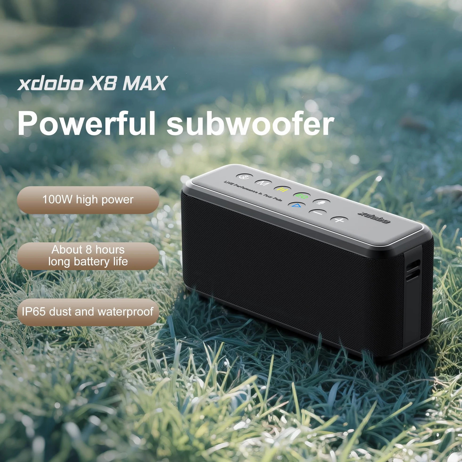 xdobo Głośnik Bluetooth X8 Max, wyjście 100 W, 12 godzin odtwarzania, Bluetooth 5.0
