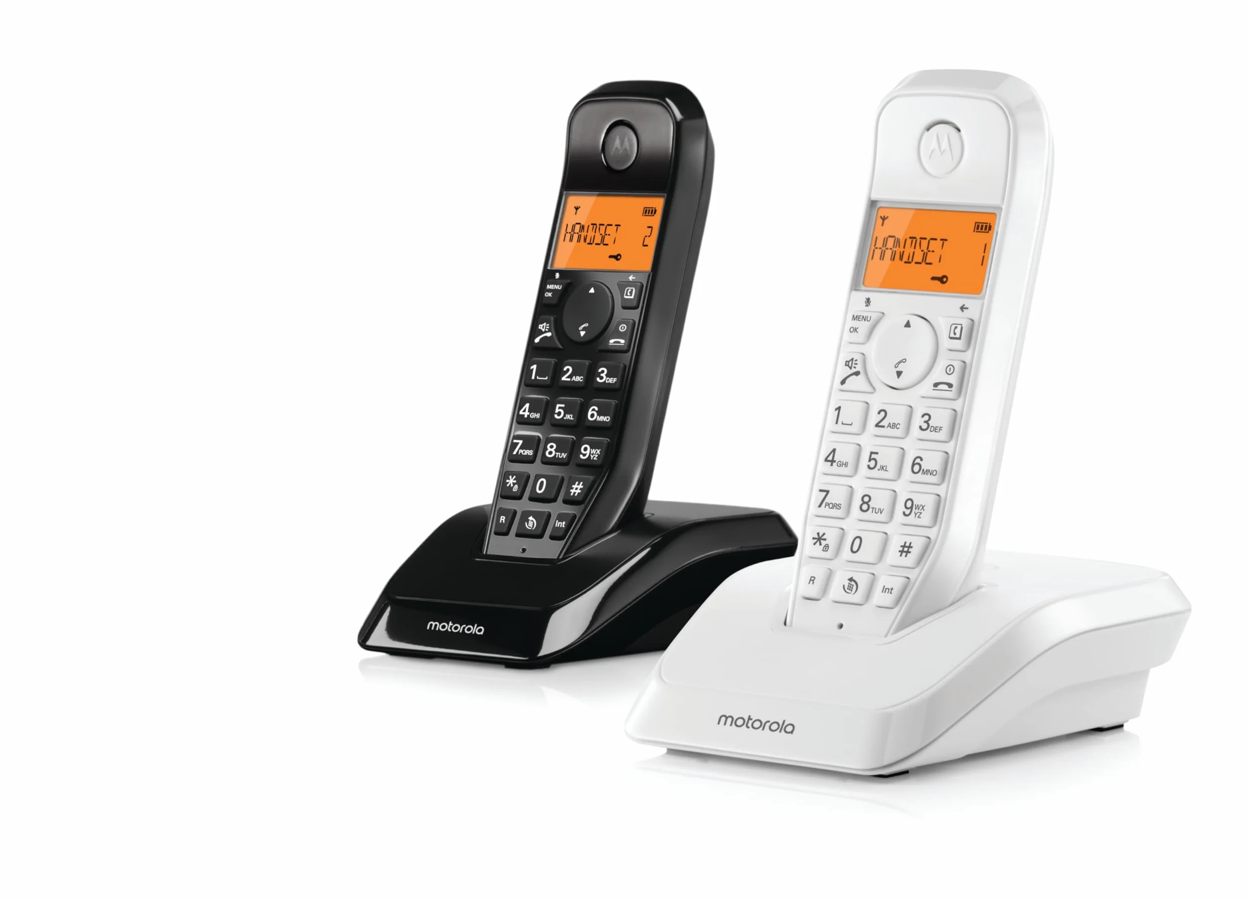 Motorola Voice - S1202 Cyfrowy telefon bezprzewodowy seria S12 z blokowaniem połączeń i funkcją Nie przeszkadzać, głośnomówiący, książka telefoniczna do 50 nazw i numerów, czarno-biały