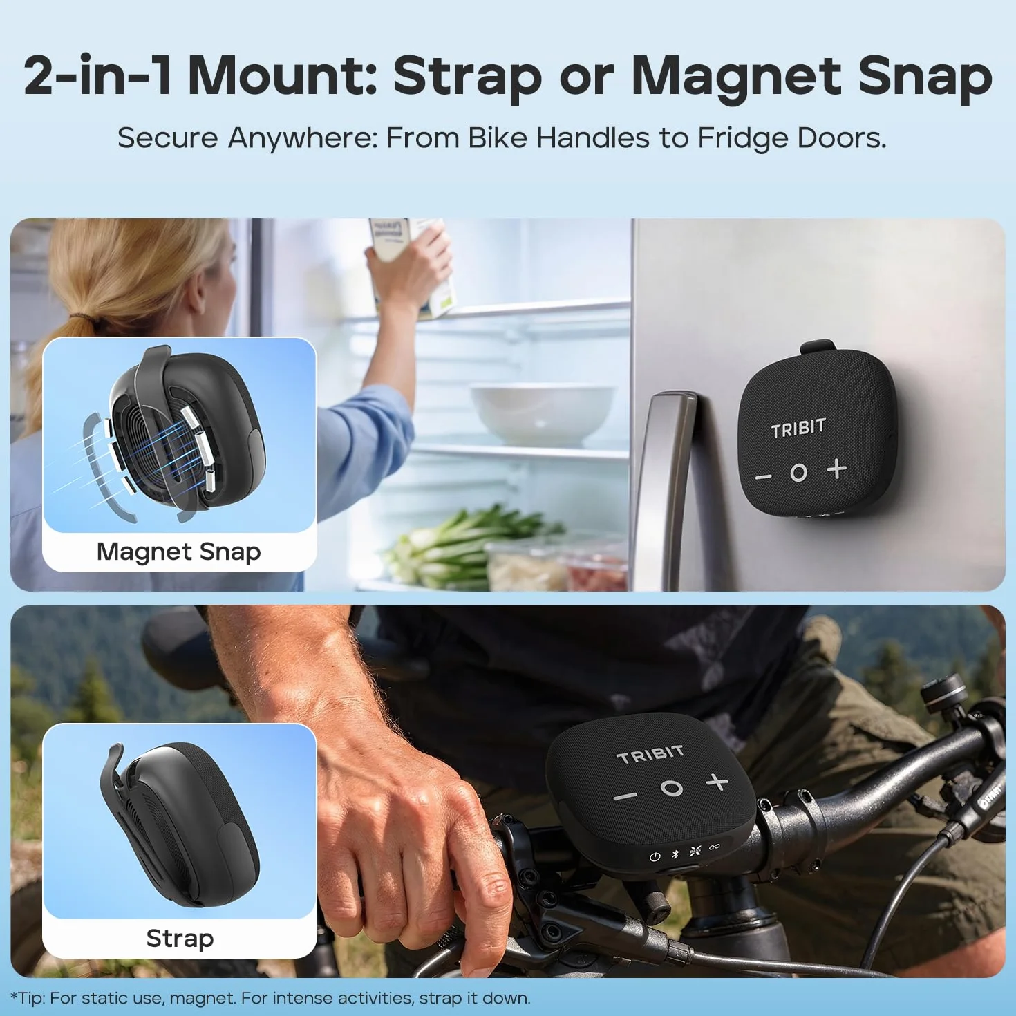 Tribit StormBox Micro 3 głośnik Bluetooth z 13 W dźwiękiem XBass, Bluetooth 6.0, 24 godzin, wodoodporność IP68, TWS, głośnik rowerowy z paskiem i magnetycznym mocowaniem do golfa, na zewnątrz i w