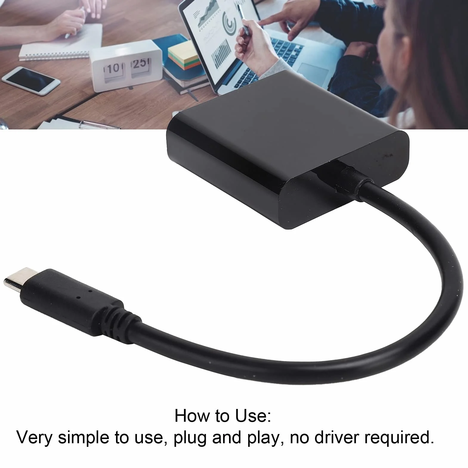 Konwerter USB C na VGA 15-pin żeński 10 Gb/s