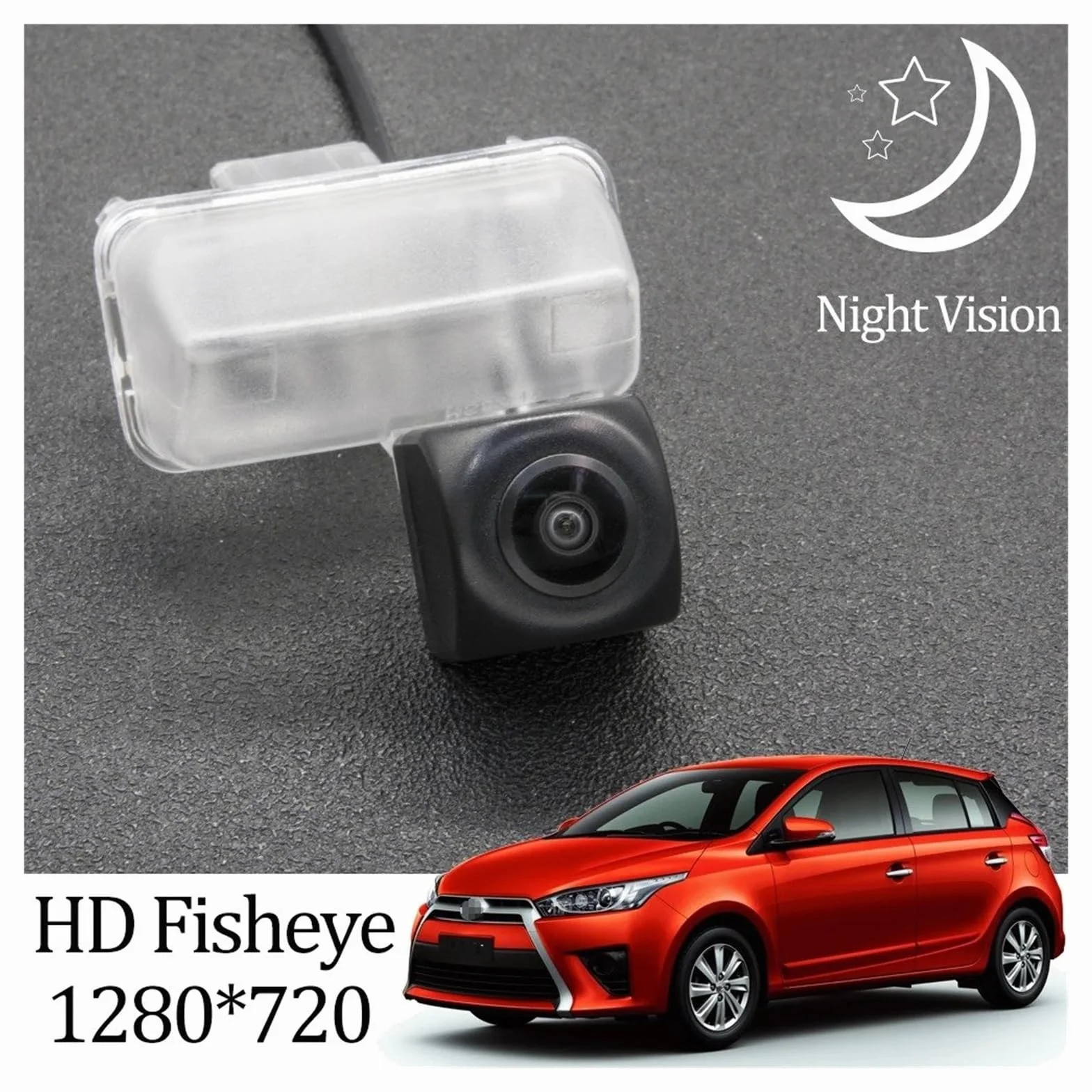Zamiennik kamery cofania do Toyoty do Yaris 2012 2013 2014 2015 2016 2017 monitor cofania samochodu HD rybie oko 720P kamera cofania kamera cofania (kamera z filtrem) (kamera z wyświetlaczem LCD 4.3)