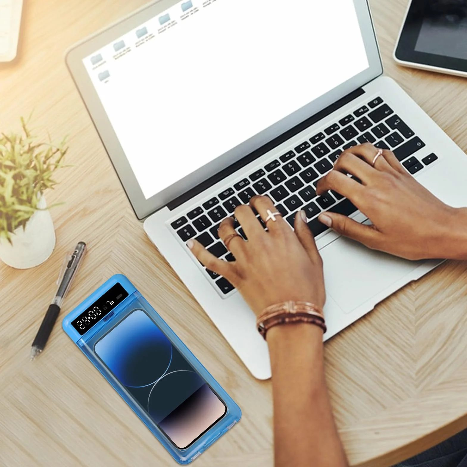 Timer z blokadą – inteligentne etui na telefon komórkowy, bezpieczne przechowywanie do nauki i ustawiania ostrości, przenośny organizer samokontroli z cyfrowym czasem, sejf do klasy, sypialni