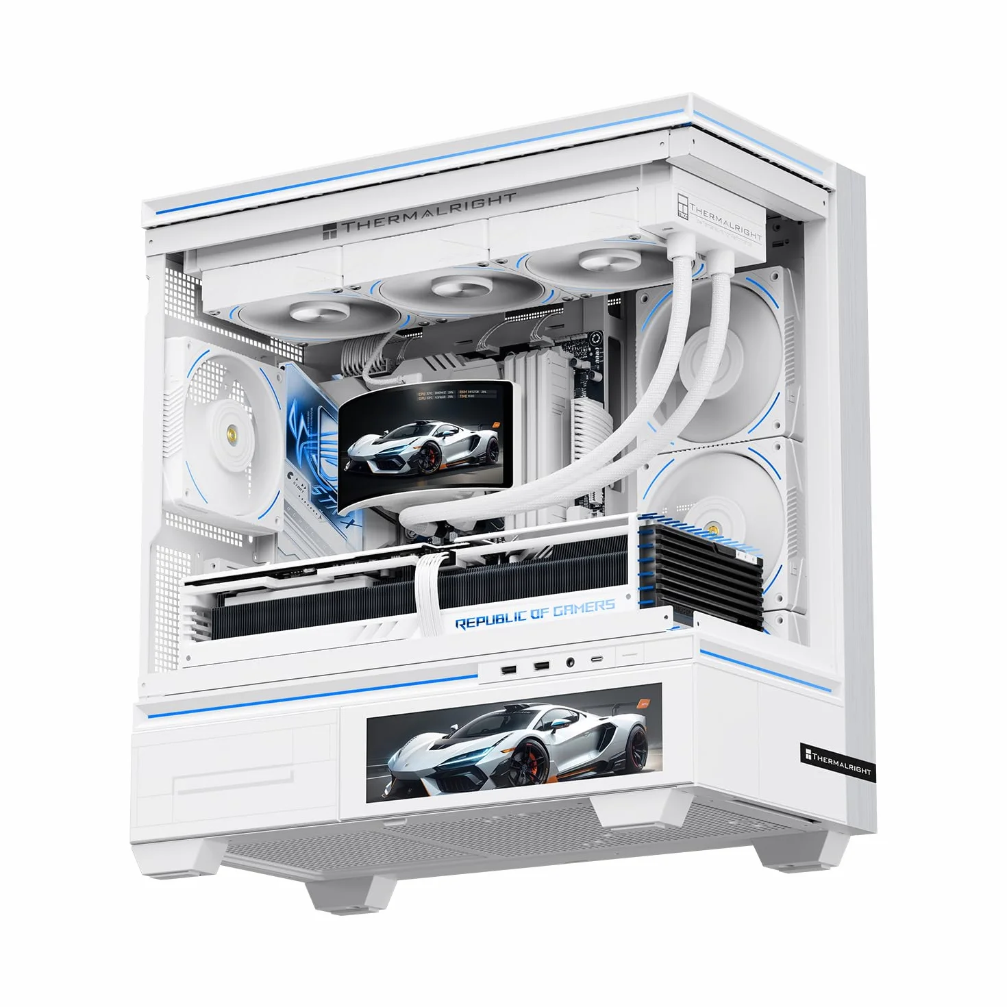 Thermalright TR Rainbow Vision 360 TURBO ARGB Biały 360 mm AIO Chłodnica z 6,67 Cala Zakrzywionym Ekranem 3D 2400 x 1080 60 Hz, Kompatybilna z AM4/AM5, Intel LGA1851/1700, Magnetyczny Ekran