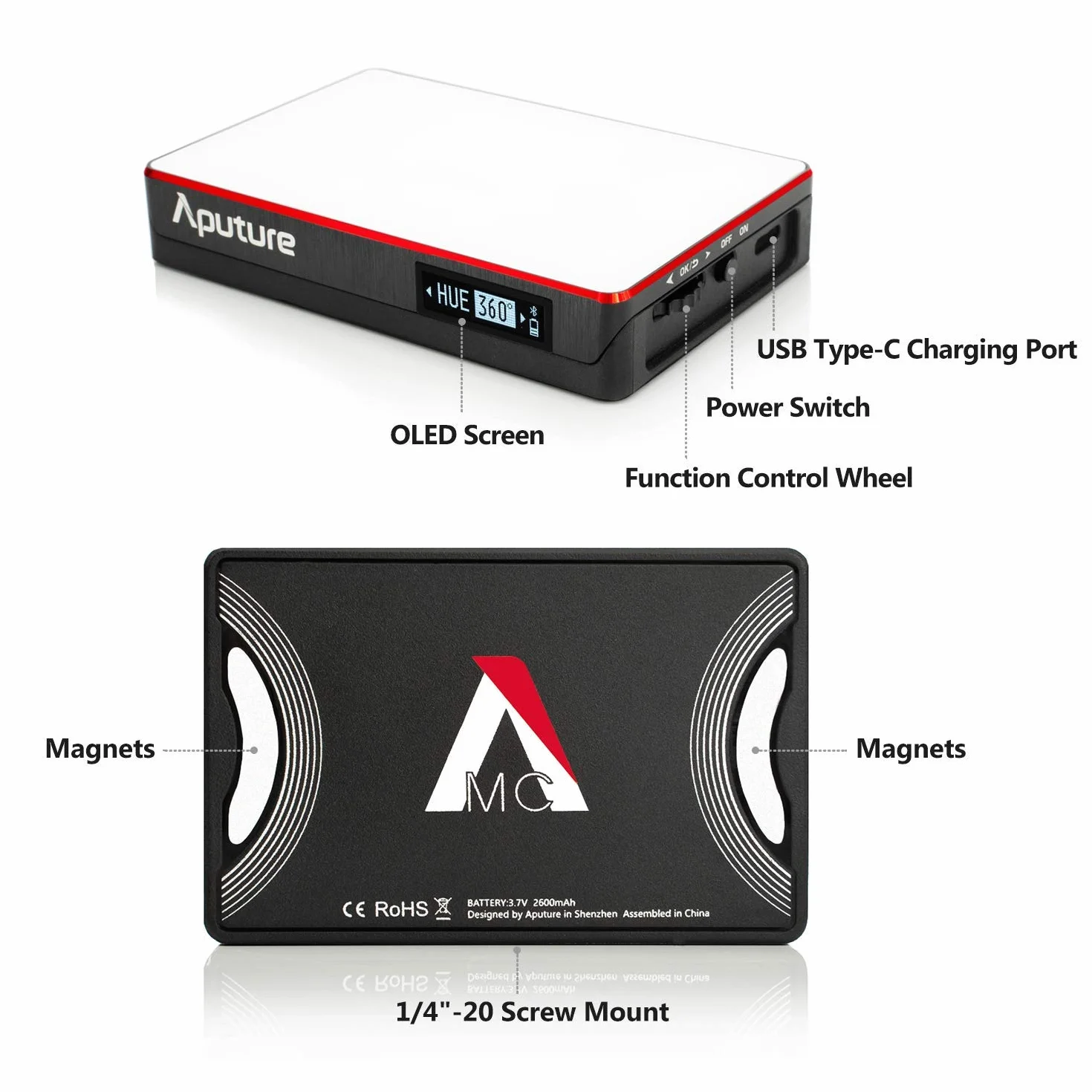 Aputure AL-MC Pocket RGB LED lampa wideo RGBWW lampa filmowa