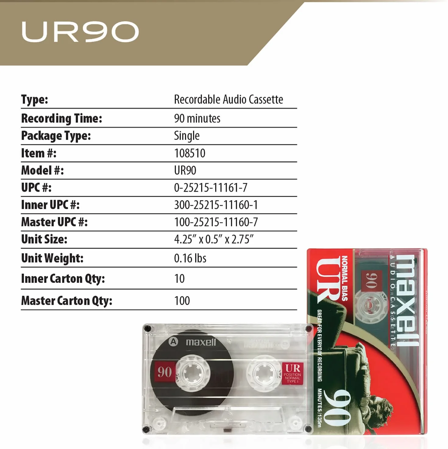 Maxell 108510 Normal Bias-Ur, dymny