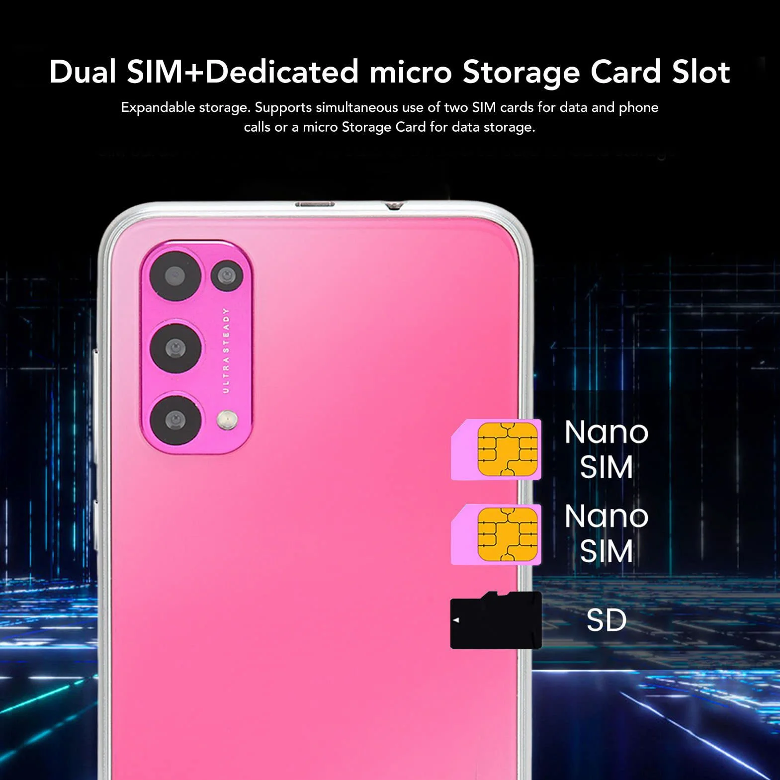 Odblokowany Smartfon z Androidem 10, 5,45-calowy Ekran FHD, Odblokowany Telefon Komórkowy z Dwiema Kartami SIM, Przedpłacony Smartfon 3G, 2 GB Pamięci RAM 16 GB ROM, Przód 5 MP z Tyłu 8(różowy)