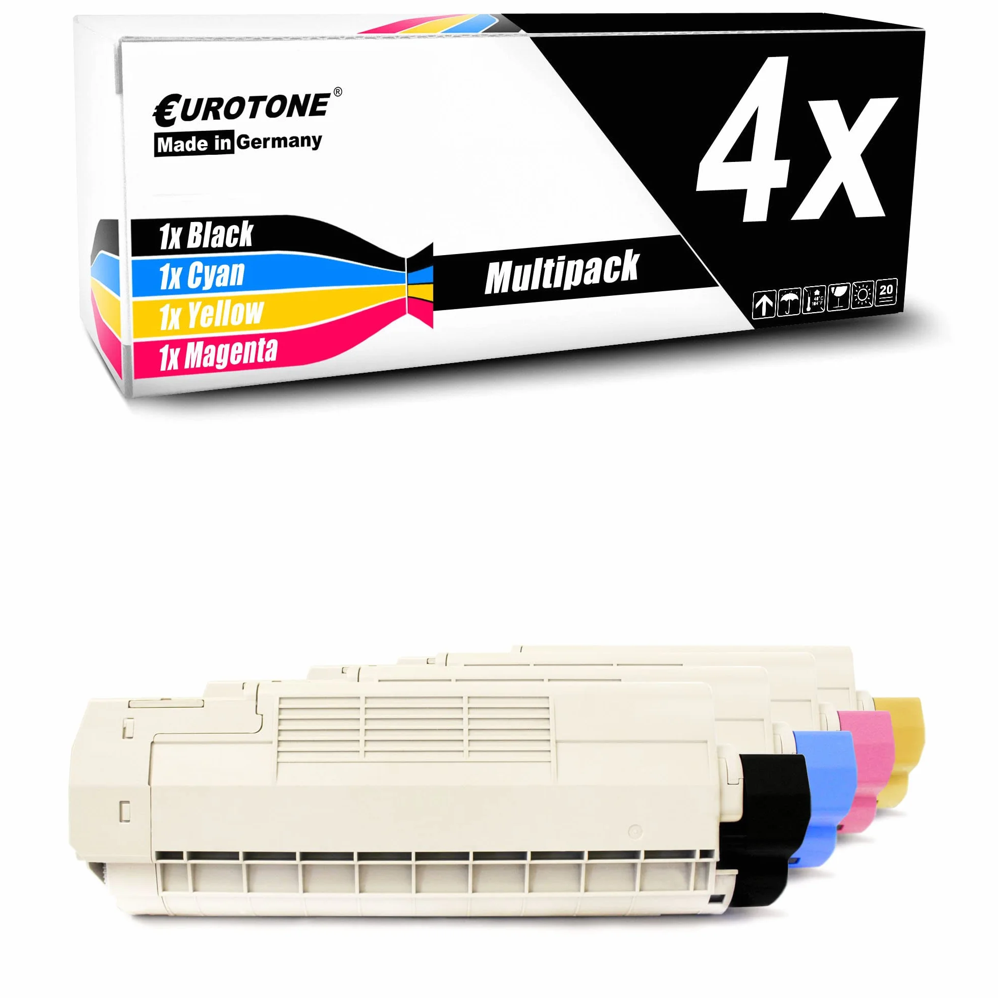 Eurotone Toner 4X toner kompatybilny jako zamiennik do Oki C5650 C5750 zastępuje Black Cyan Magenta Yellow