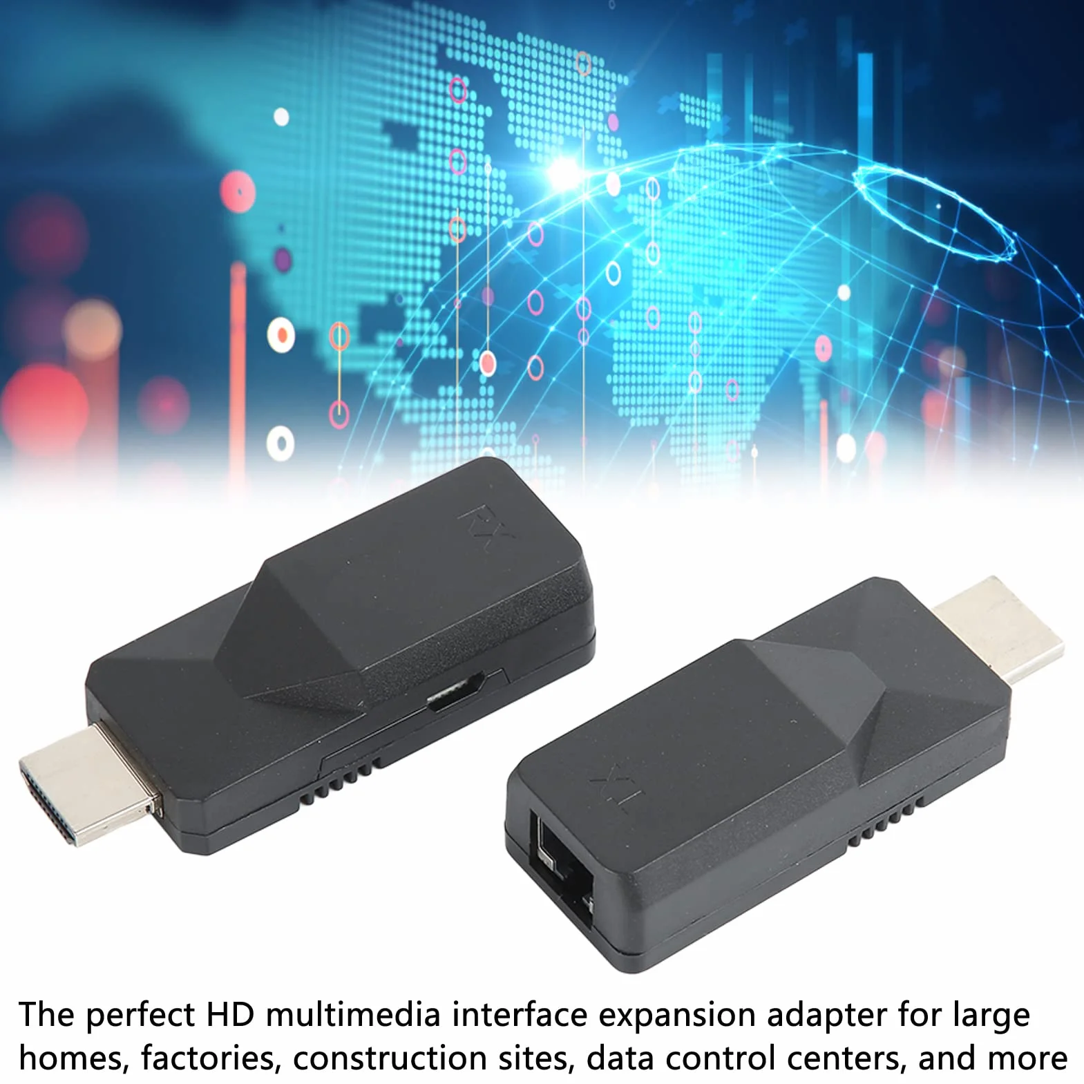 Bezprzewodowy nadajnik i odbiornik HDMI, 1920 X 1080 HDMI Extender Kit 165ft Cat5 Cat6 Ethernet RJ45 na HDMI Adapter Converter do laptopa PC Projektor