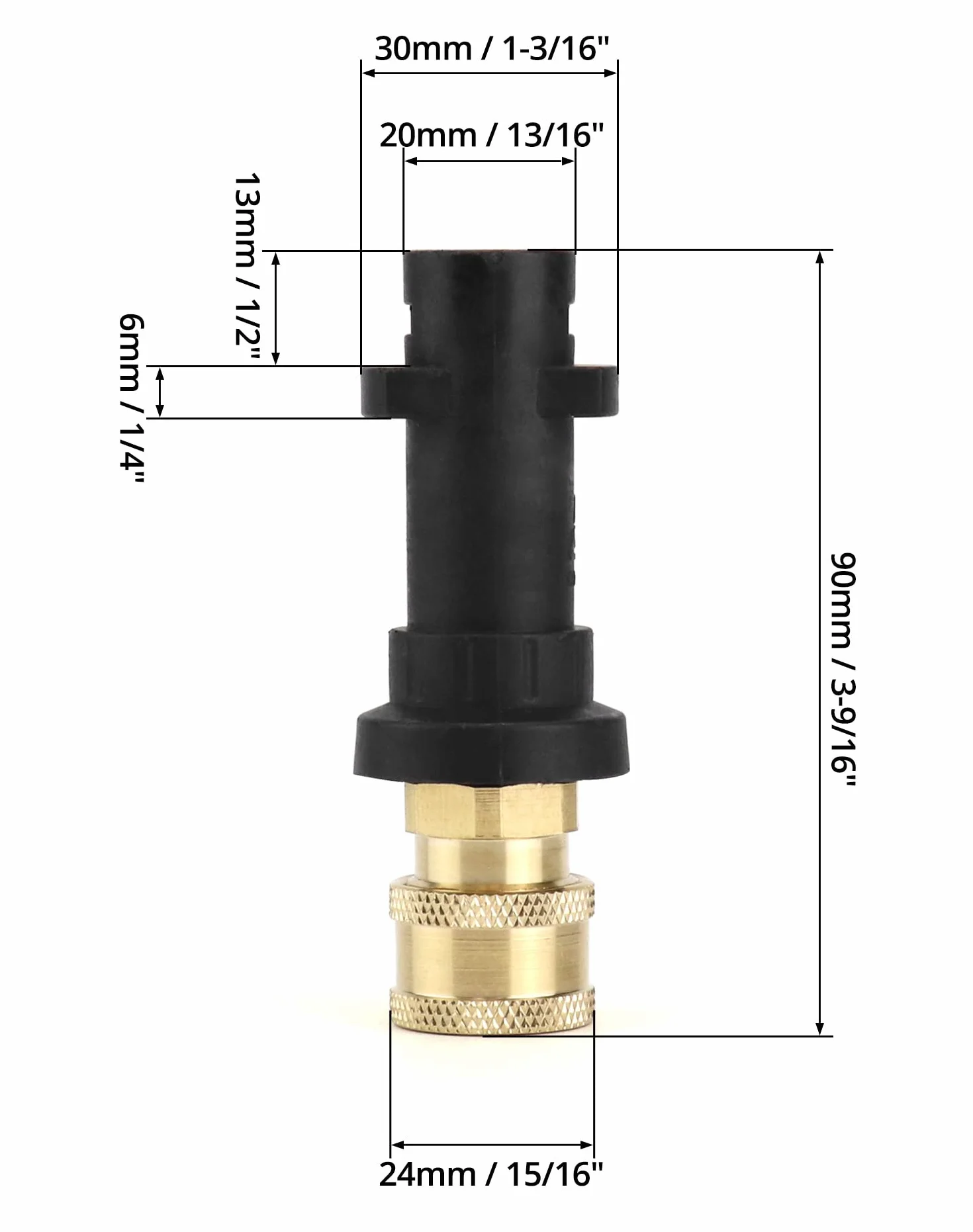 QWORK® Adapter do myjki ciśnieniowej, szybkozłączka mosiężna 1/4", odpowiedni do myjek ciśnieniowych serii Kärcher K K2, K3, K4, K5, K6, K7