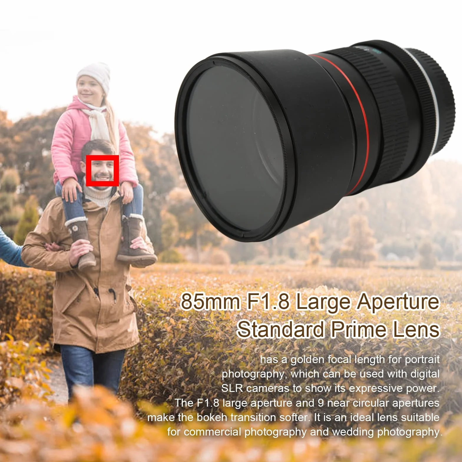 85mm F1.8 z Dużą Przysłoną, Pełnoklatkowy Obiektyw Aparatu z Ręcznym Ustawianiem Ostrości, Mocowanie AI Obiektywu Stałoogniskowego, Kąt Widzenia 28,3°, dla D850, D810, D800, D780, D750,