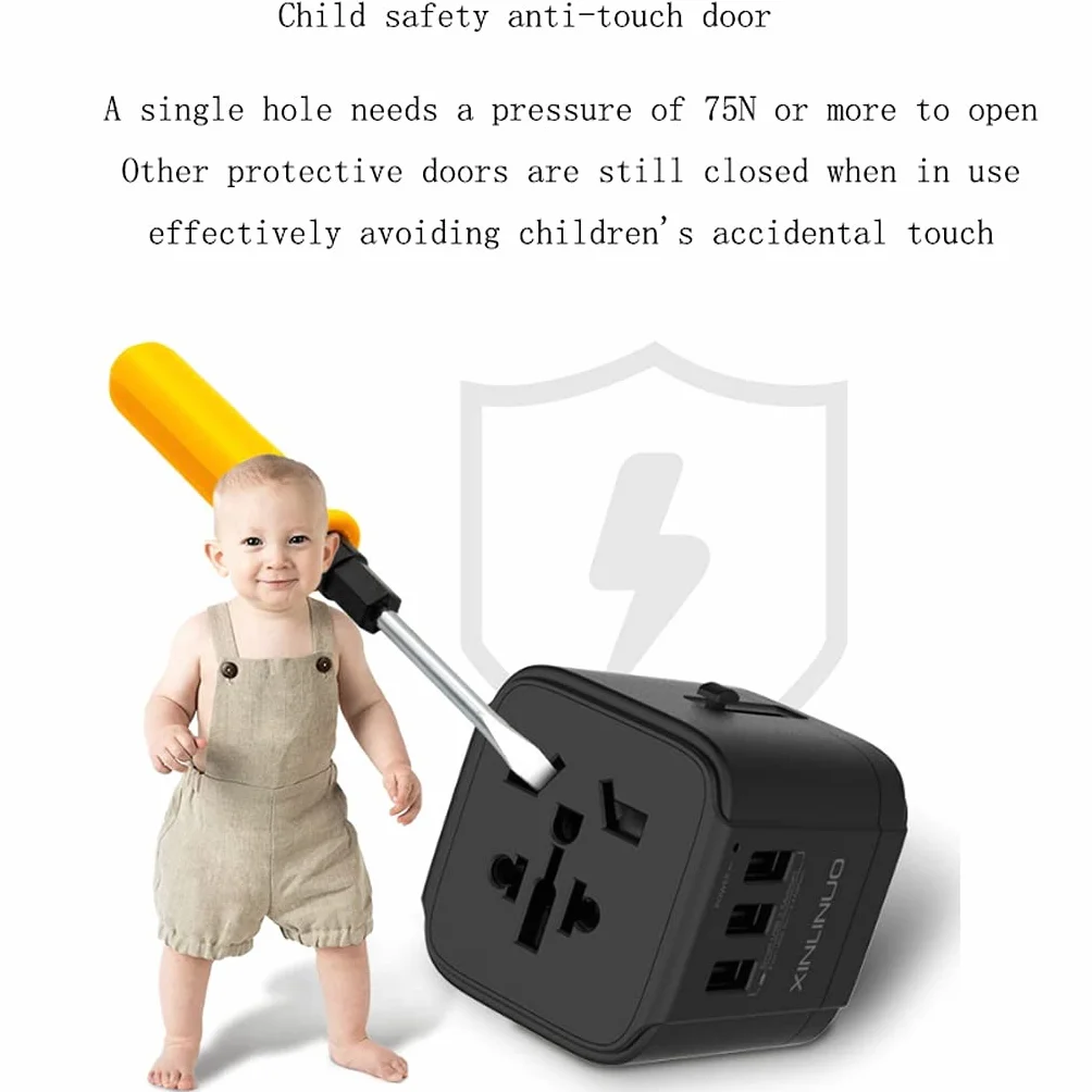 International Plug Converter, Adapter Plug Travel dla podróży na całym świecie, z 3 Usb. Ports Travel Portable International Socket Converter (Color : 3USB)