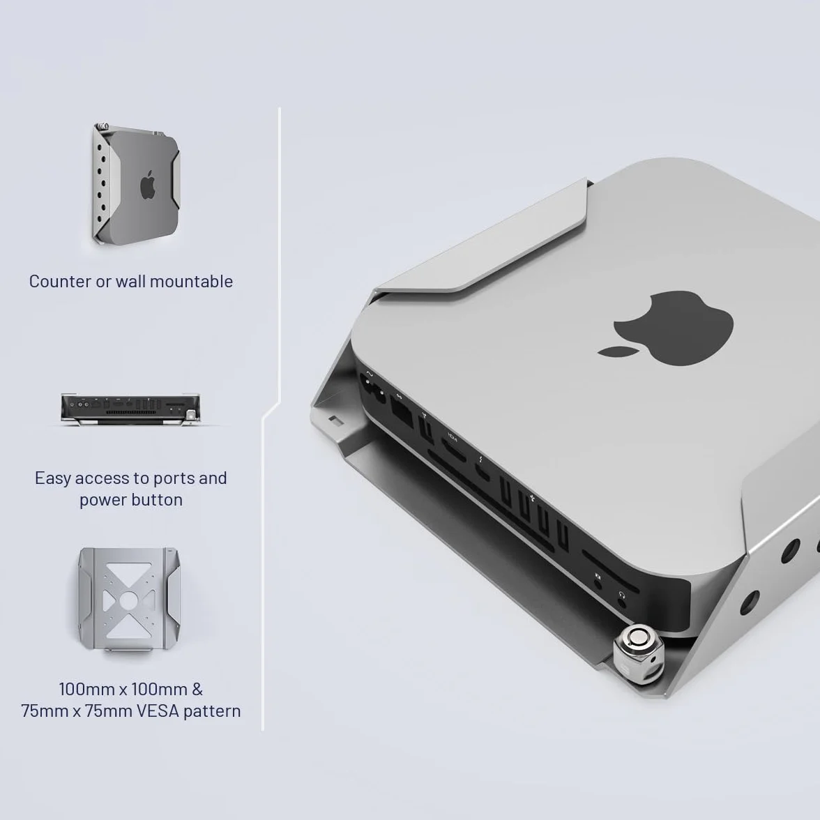 Compulocks Mac mini uchwyt bezpieczeństwa z kluczową głowicą blokującą do wszystkich komputerów Mac mini, w tym 2020 M1 A2348, A1993, A1347 (MMEN76)