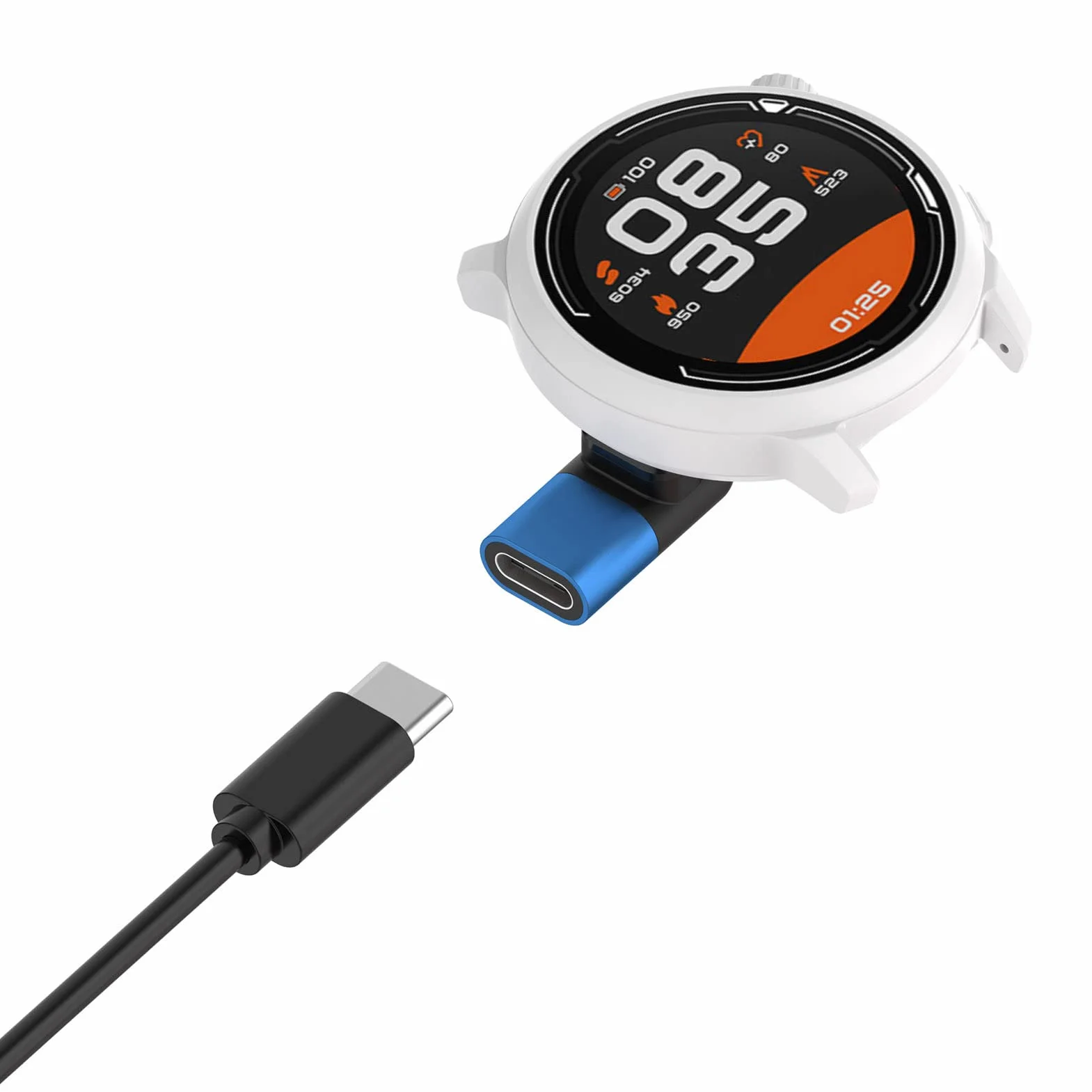 Kabel ładujący USB-C do Coros Pace 2, Apex, Apex Pro, Vertix, Vertix 2 Czarny