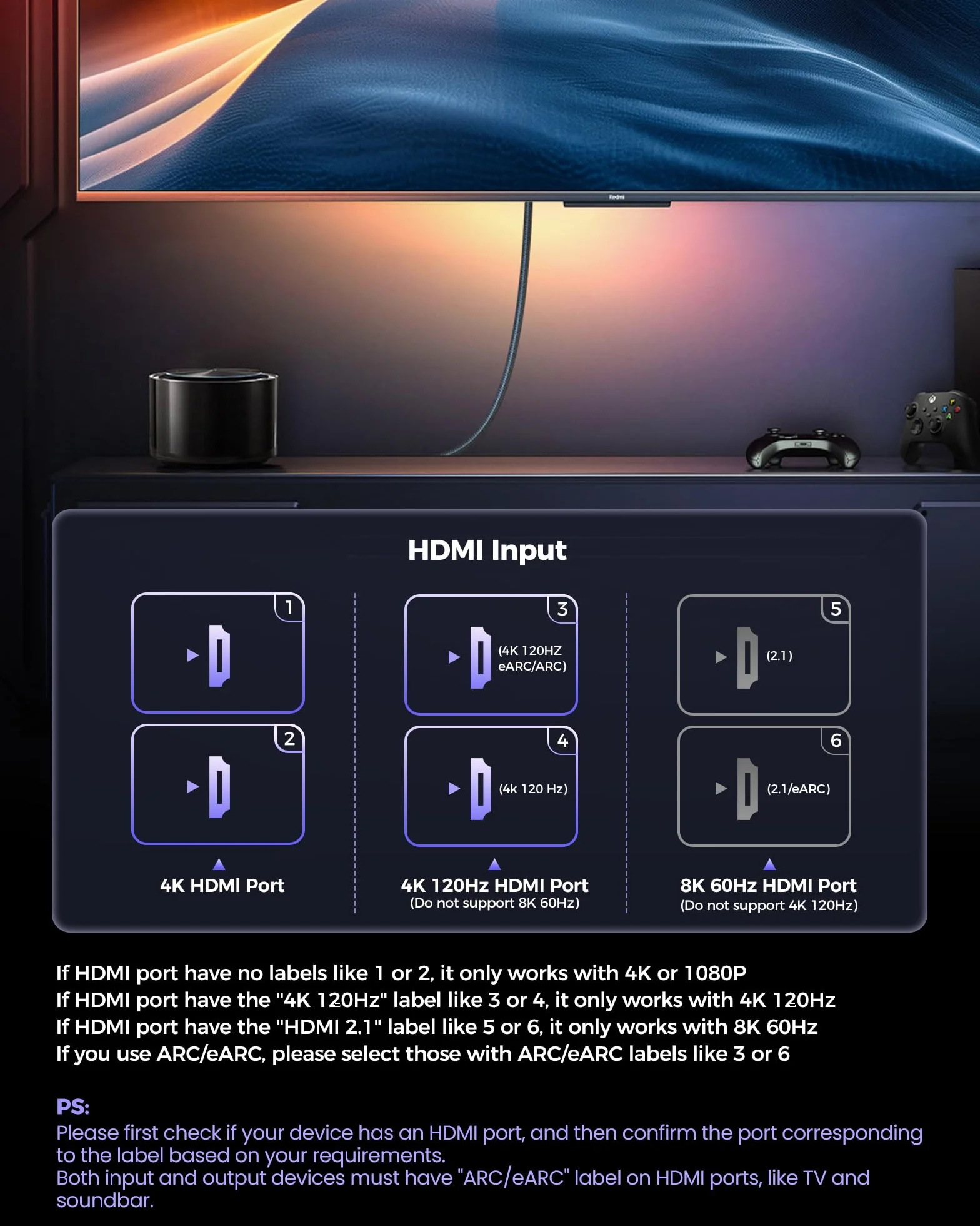 Silkland 10K 8K Kabel HDMI 2.1 2M, Certyfikowany Kabel HDMI® 2.1 4K@144Hz/120Hz 8K@60Hz, eARC, HDR10, Dolby Atmos, 48Gbps, HDCP2.3 do HDTV/Soundbar/PS5/Blu-Ray/Switch/Projector/Laptop/TV Box/PC