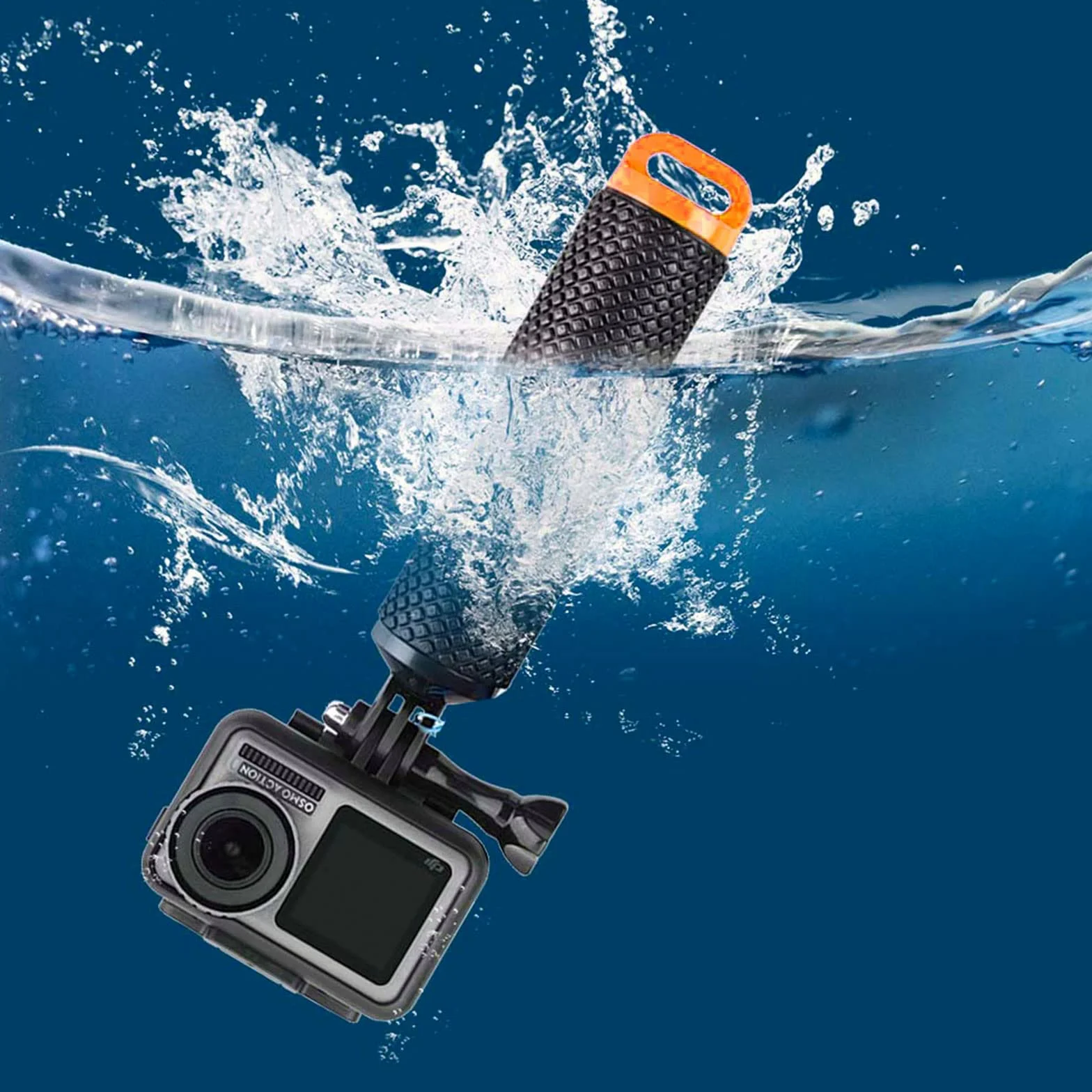 Uchwyt do pływania Action Cam podwodny, wodoszczelny statyw jednonożny z trzema długimi śrubami, unoszący się uchwyt, statyw do nurkowania GoPro Hero, kamera Action