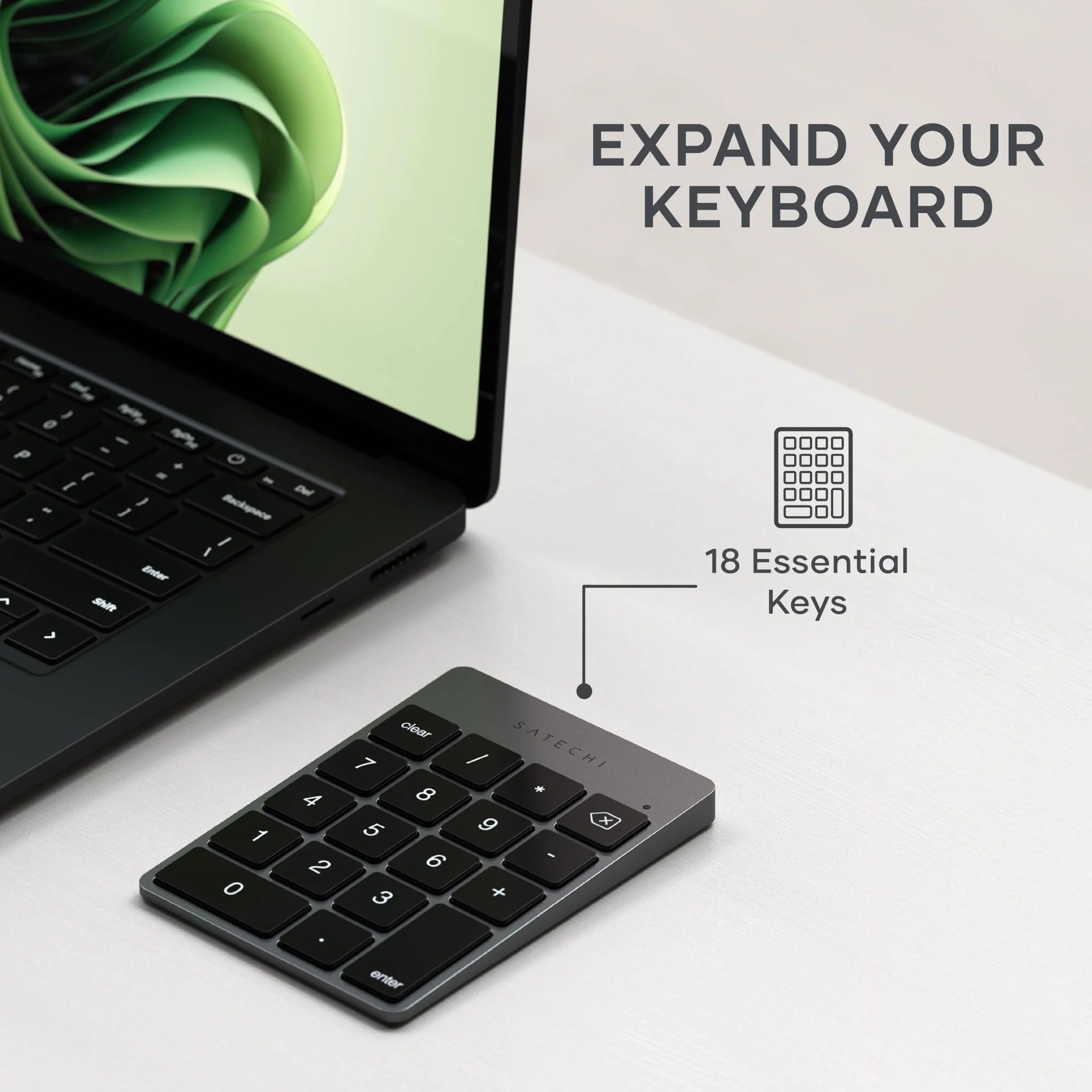 SATECHI Klawiatura Numeryczna Bezprzewodowa Aluminiowa USB-C Gwiezdna szarość