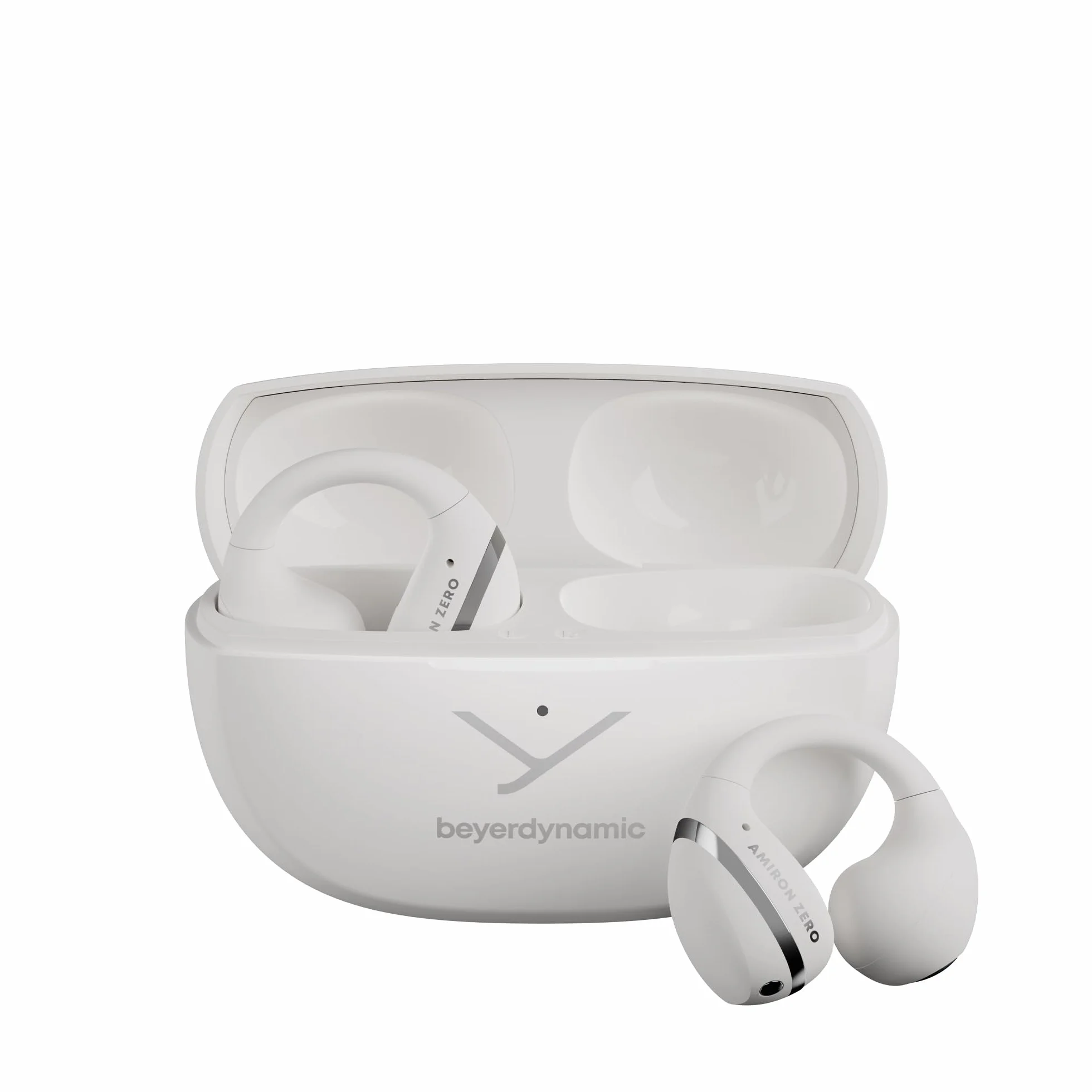 beyerdynamic AMIRON Zero słuchawki z otwartym klipsem, innowacyjna konstrukcja klipsa, Bluetooth 5.4, 20 godzin całkowitego czasu odtwarzania, w kolorze białym | Wygodne, wkładane słuchawki douszne, bezprzewodowe słuchawki nauszne Bluetooth z mikrofonem,