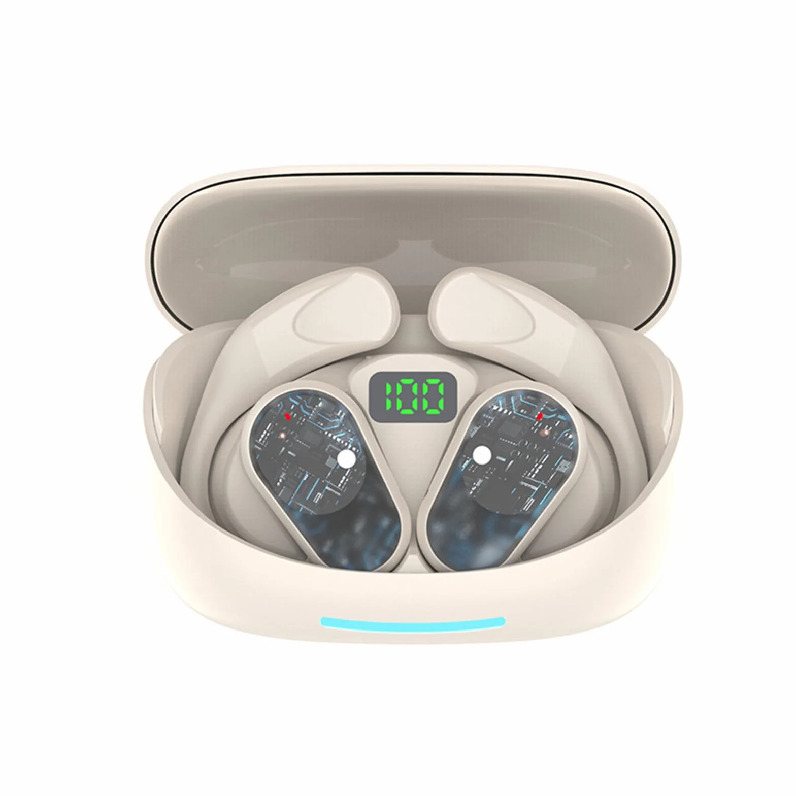 Słuchawki Bluetooth Bezprzewodowe słuchawki douszne, słuchawki wodoodporne sportowe, Bluetooth 5.3, z etui ładującym, z wyświetlaczem LED baterii do uprawiania sportu/treningu/siłowni/biegania/1475