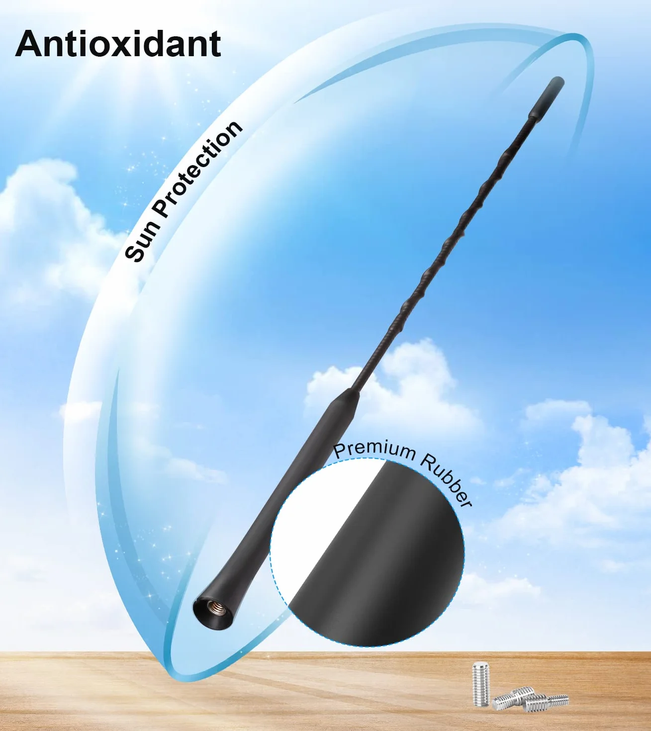 YIEHO Uniwersalna antena samochodowa FM DAB 28 cm wzmocniona do dachu
