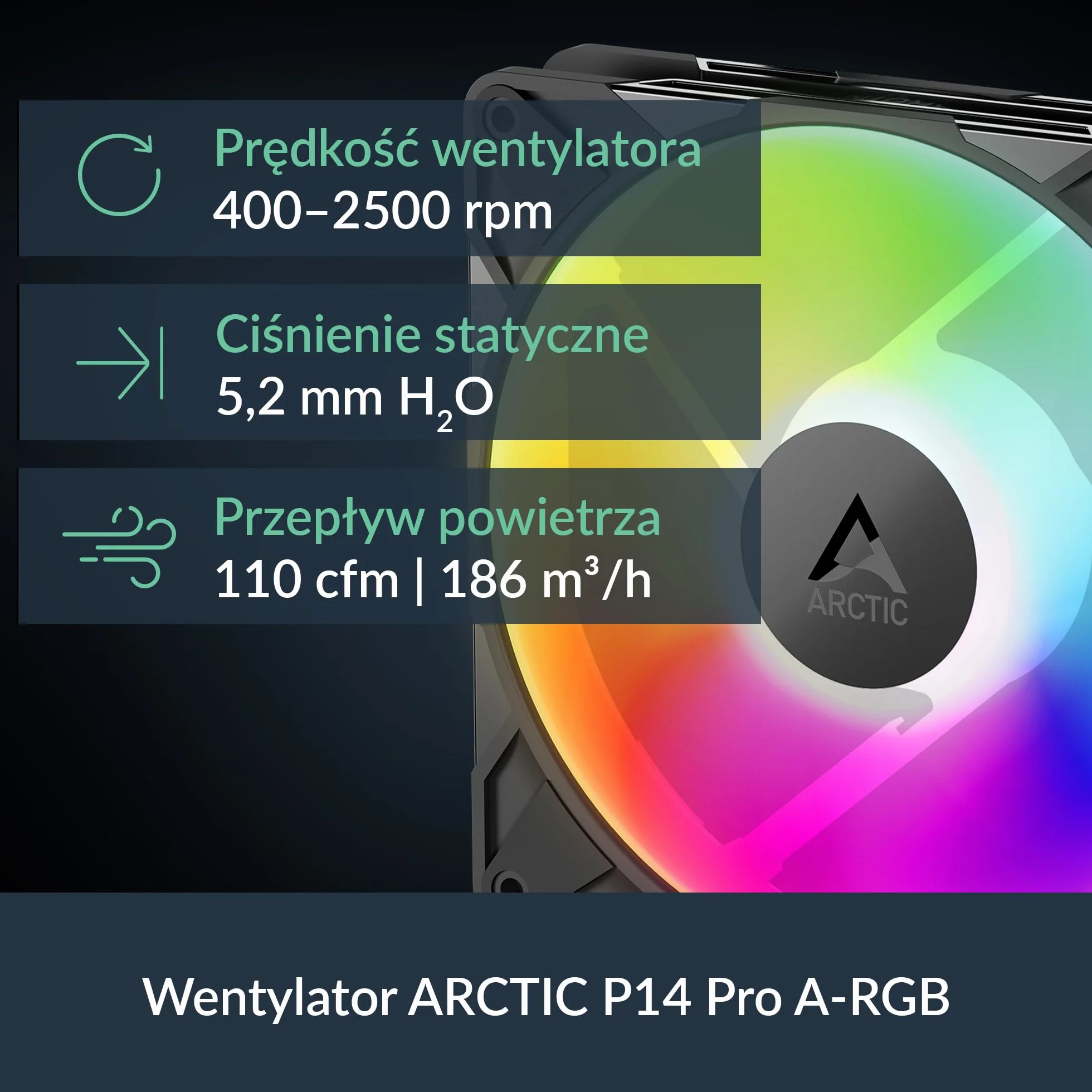 ARCTIC Liquid Freezer III Pro 280 A-RGB - Chłodnica Procesora AIO, 2 x 140 mm Chłodzenie Wodne, Grzejnik 38 mm, Pompa PWM, Wentylator VRM, AMD AM5/AM4, Intel LGA1851/1700 Ramka Stykowa - Czarny