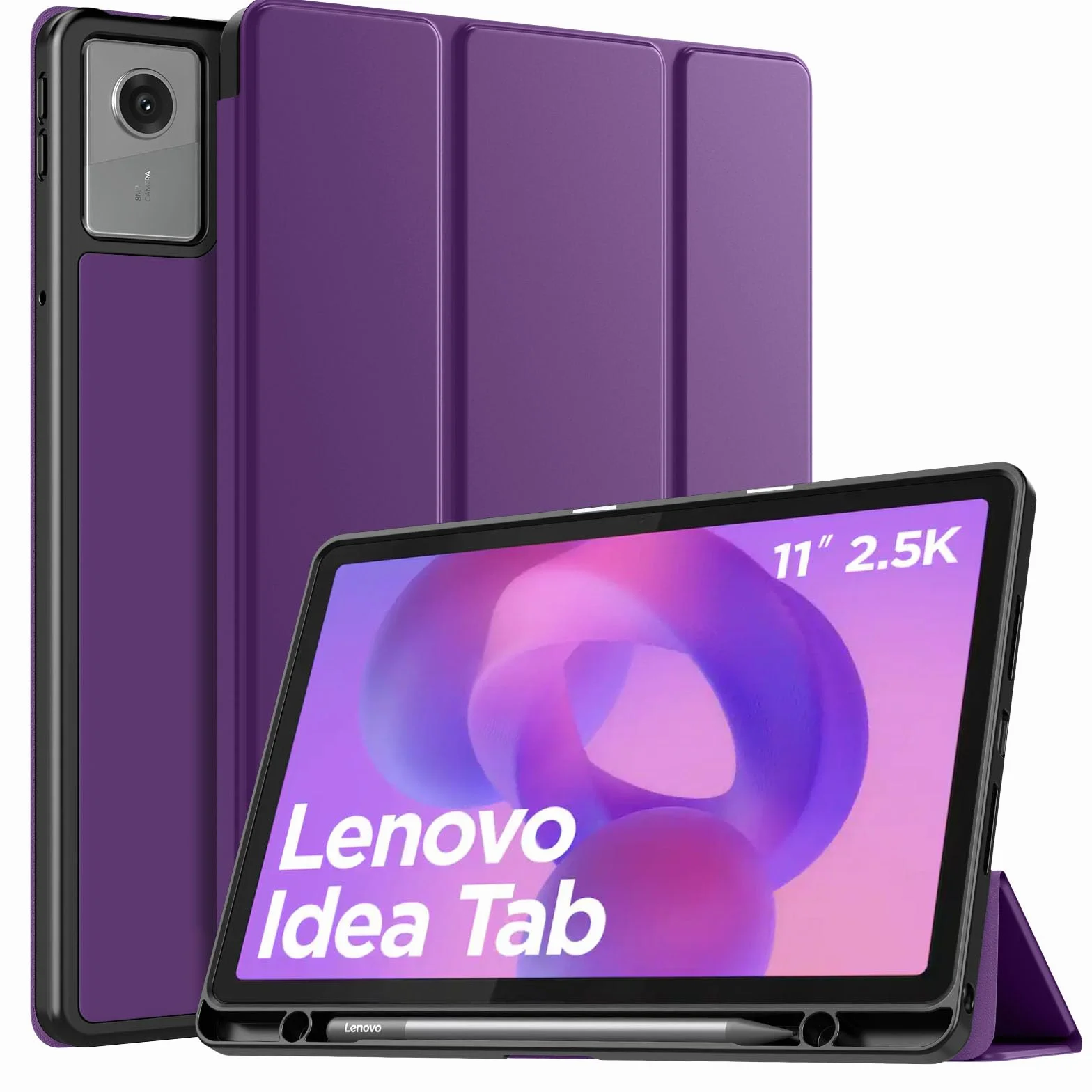 TiMOVO Etui do Lenovo Idea Tab 11 cali 2025 TB-336ZU/336FU z uchwytem na długopis, cienkie etui ochronne z miękkim tyłem TPU, funkcją automatycznego uśpienia/budzenia, Głęboki fiolet