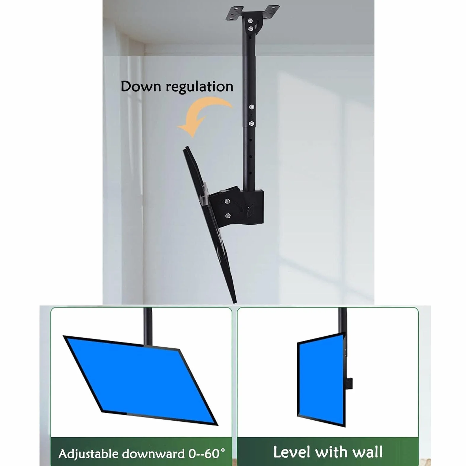 Uchwyt do telewizora Mounthang Smart TV Sufitowy uchwyt na telewizor obracany o 360° uchwyt na telewizor regulowany uchwyt ścienny do telewizora dostosowuje się do większości monitorów LCD od 32 do 55