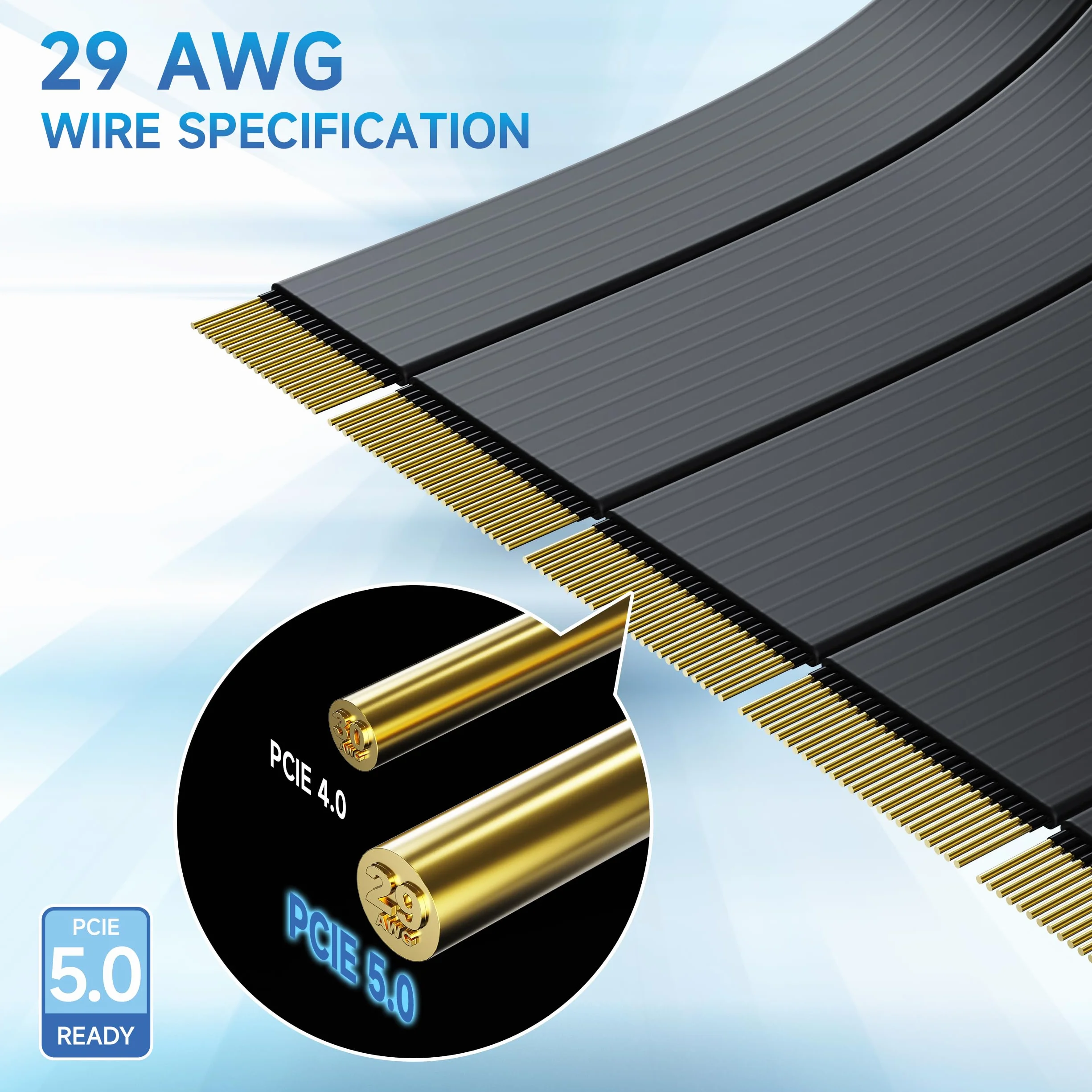 Kabel podwyższający PCIE 5.0, adapter 90 stopni, kompatybilny z GPU RTX5090 RX9070, szybkość transferu 32,0 GT/s, przedłużacz PCIE 5.0 X16, prosty przedłużacz GPU GEN5 do