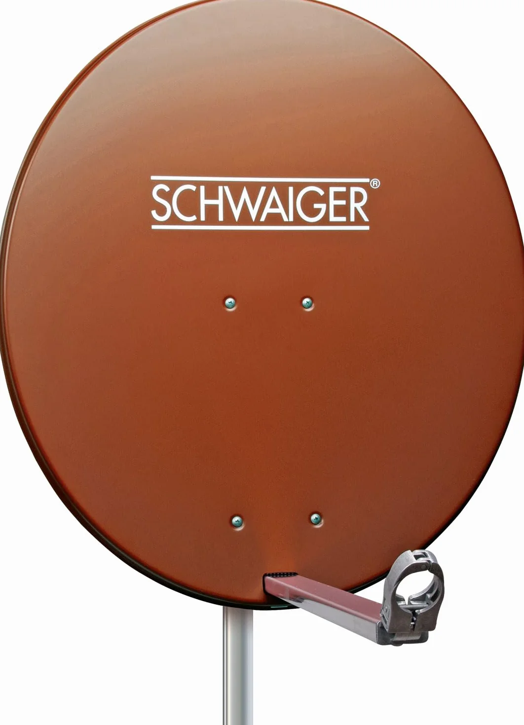 SCHWAIGER antena satelitarna LNB ramię nośne uchwyt masztu miska satelitarna aluminium 74,5 x 84,5 cm ceglana