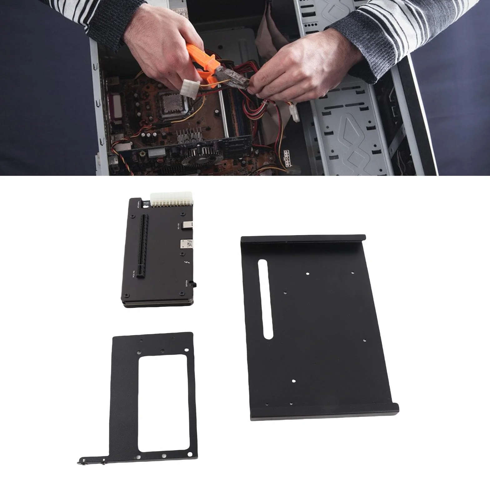 Aramox Stacja Dokująca do Karty Graficznej, Zewnętrzna Stacja Dokująca GPU ze Stopu Aluminium z USB4 3 4, Gniazdem PCIe 16X, możliwością Wymiany Podczas Pracy, Kablem 1 M, do Laptopów Mini PC, Konsol