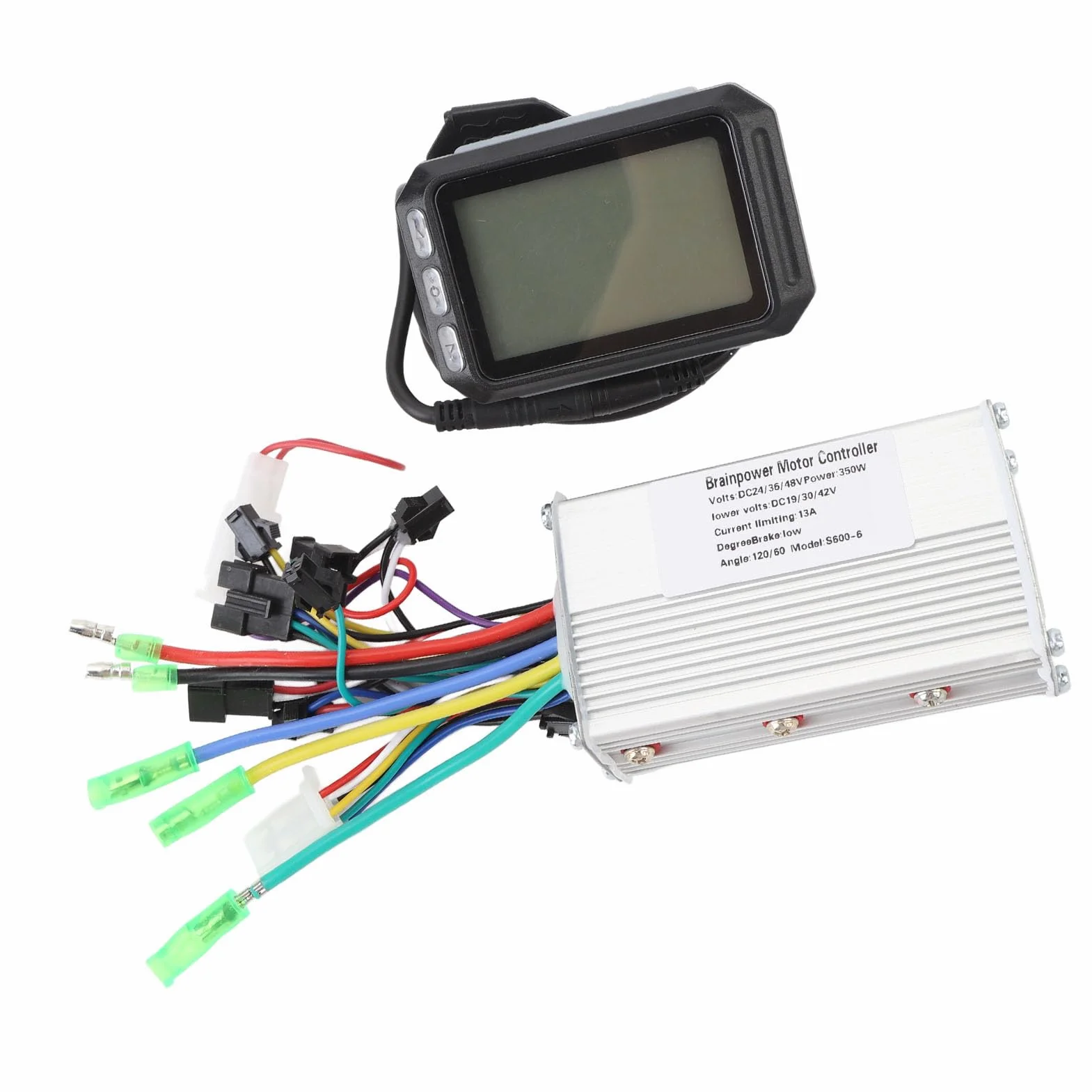 Bezszczotkowy kontroler i wyświetlacz UMDHAIYI do roweru elektrycznego, moc 350 W, obudowa ze stopu aluminium, ekran LCD, do UMDHAIYI