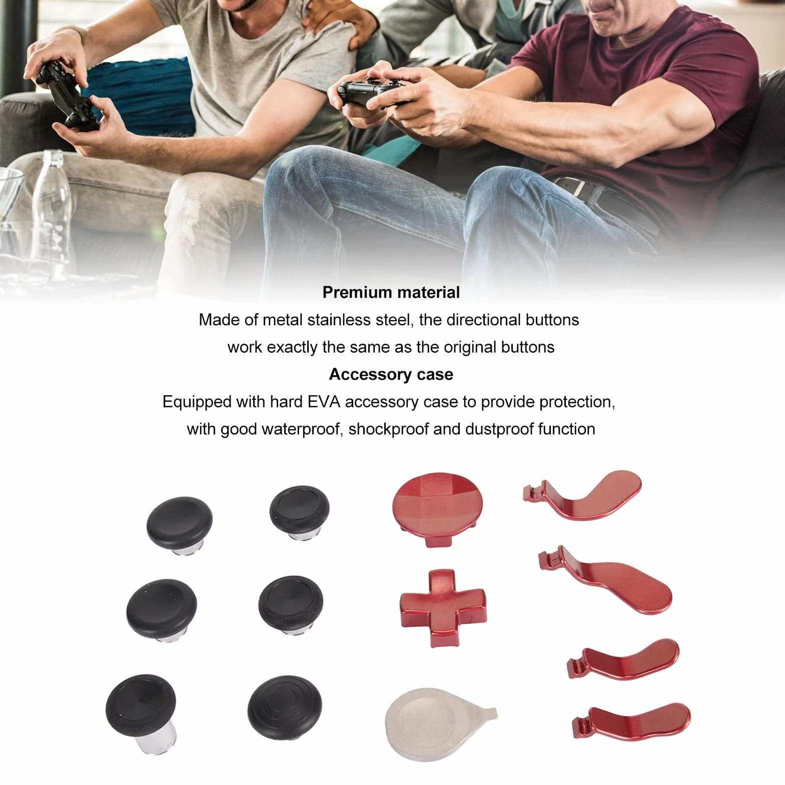 Zestaw Metalowych Drążków dla One Series 2, 13 W 1 Wymiennych Drążków z 6 Wymiennymi Magnetycznymi Joystickami, 4 Łopatki, 2 Pady Kierunkowe, 1 Narzędzie do Regulacji