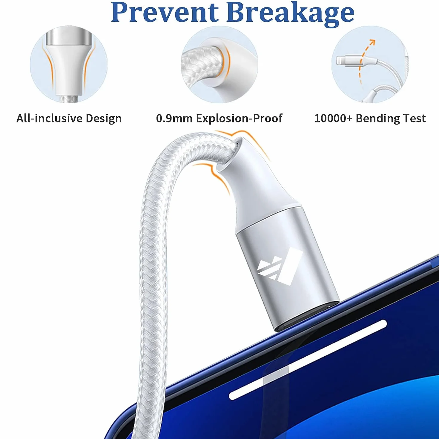 Kabel USB C do podświetlania, krótki, kabel Power-Delivery USB-C, certyfikat MFi, pleciony kabel do ładowania iPhone'a typu C, szybkie ładowanie do iPhone 14, 13, 12, 11 Pro Max, XR, XS, X, 8 Plus,
