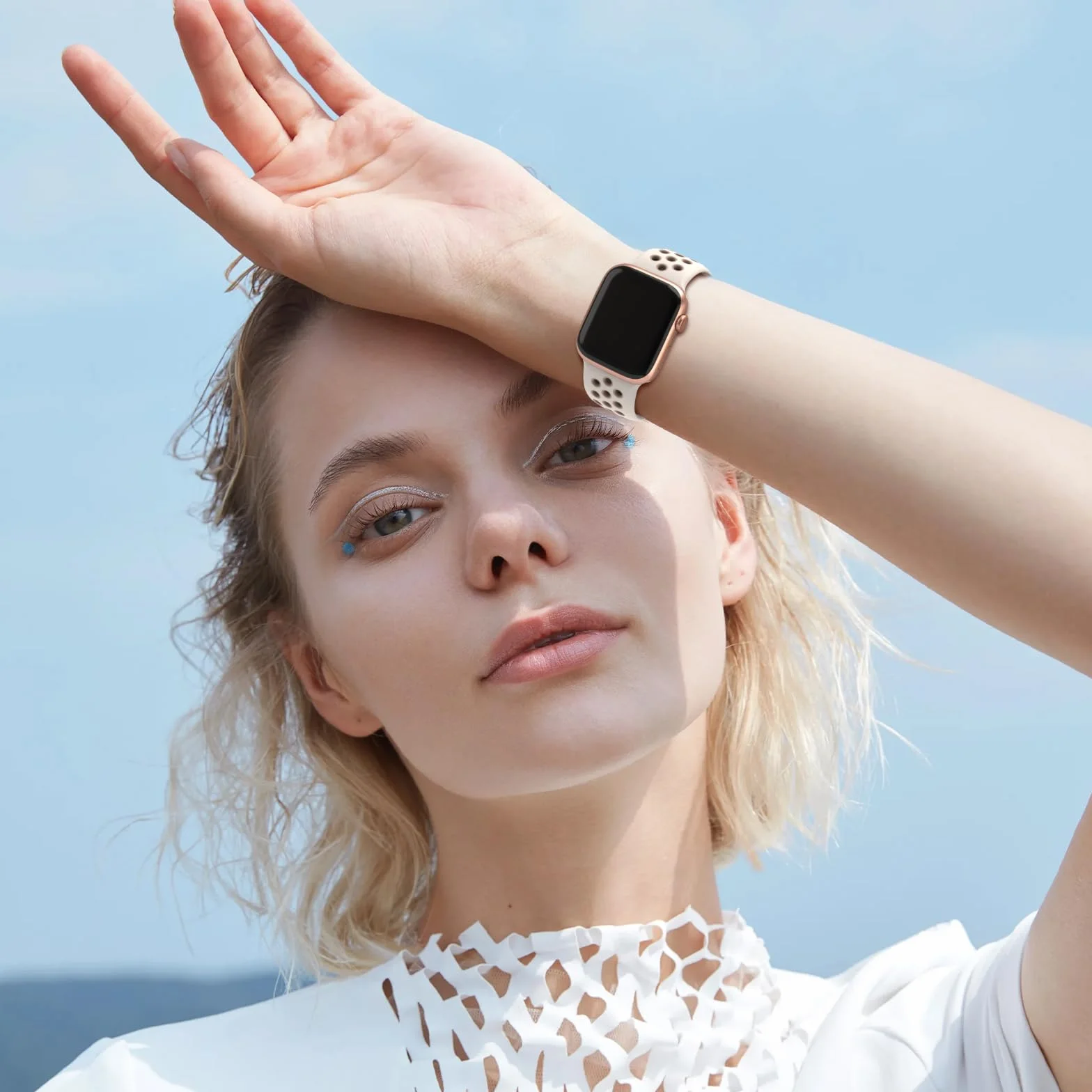 Yoohoo Paski sportowe kompatybilne z Apple Watch 38 mm, 40 mm, 41 mm, 42 mm, 44 mm, 45 mm, 46 mm, 49 mm, dla kobiet i mężczyzn, miękki, silikonowy, oddychający, pasek zastępczy do iWatch serii 11, 10
