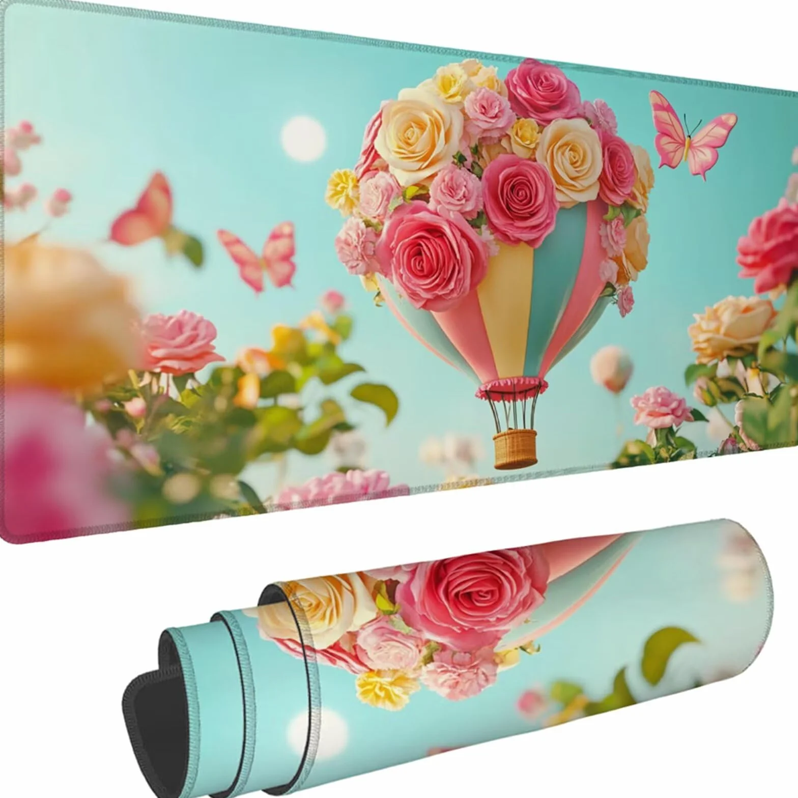 Gamingowa podkładka pod mysz 1200 x 600 x 3 mm, XXL, wodoszczelna, odporna na ścieranie, z przyszytymi krawędziami, niebieska, podkładka na biurko, poprawia prędkość i precyzję pod laptopa, komputer