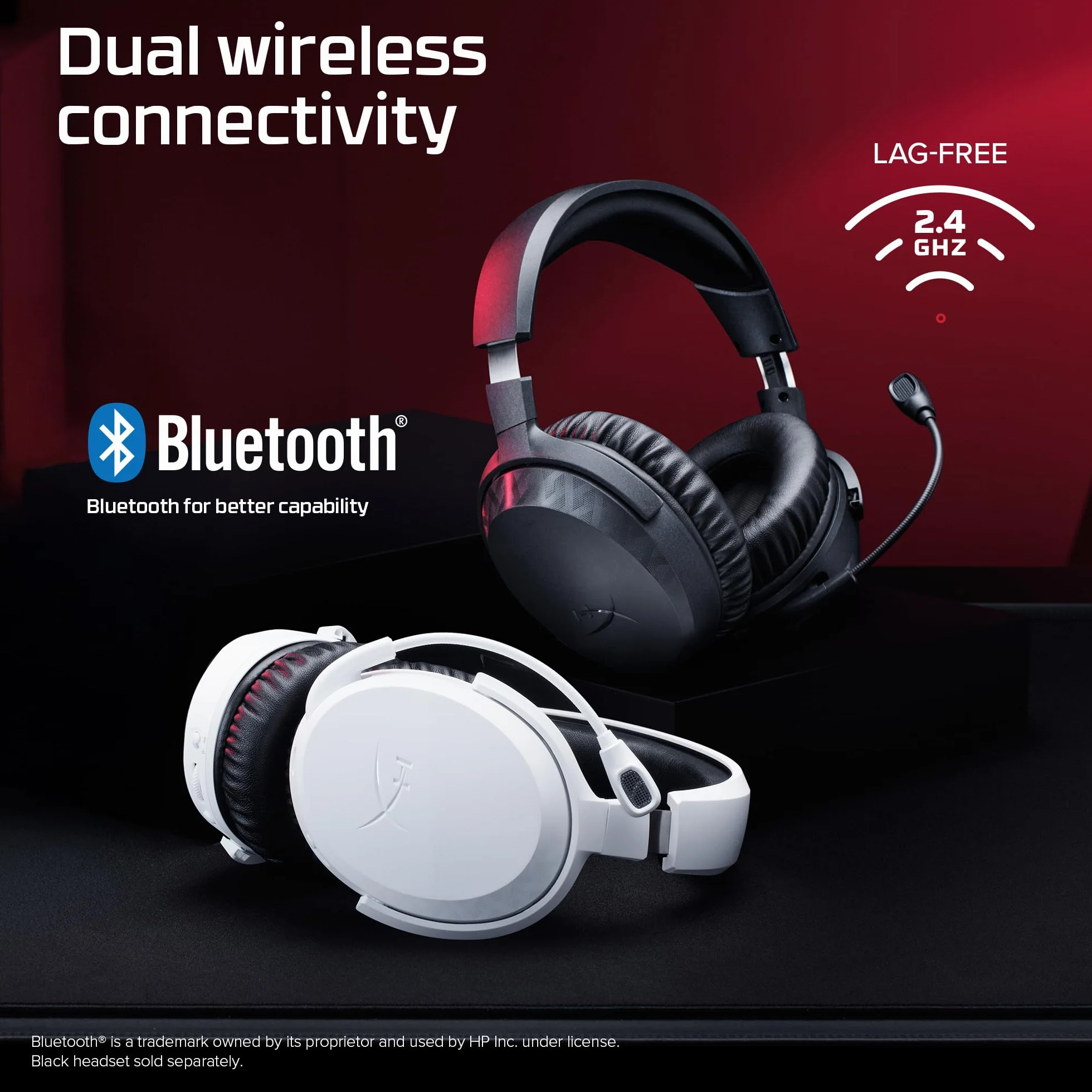 HyperX CloudX Stinger 3 Bezprzewodowy zestaw słuchawkowy do gier na PS5 | Bluetooth 5.2 i 2,4 GHz, do 80 godzin baterii, sterowniki 50 mm, mikrofon, biały