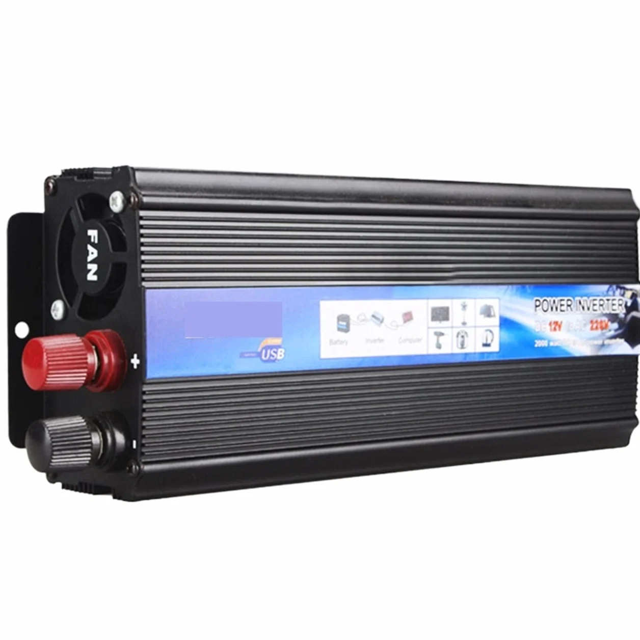 2000 W/1000 W/500 W falownik samochodowy 12 V 220 przetwornica napięcia DC na AC 12 V na konwerter napięcia samochodowego z ładowarką USB do tabletu telefonicznego(1000W)