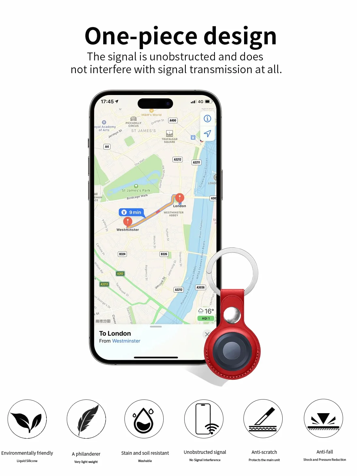 2-pak etui ochronne do telefonu Motorola Moto Tag Smart Anti-Loss Tracker silikonowy breloczek do kluczy – trwałe i stylowe pokrycie, wodoszczelne, odporne na upadki, czerwone