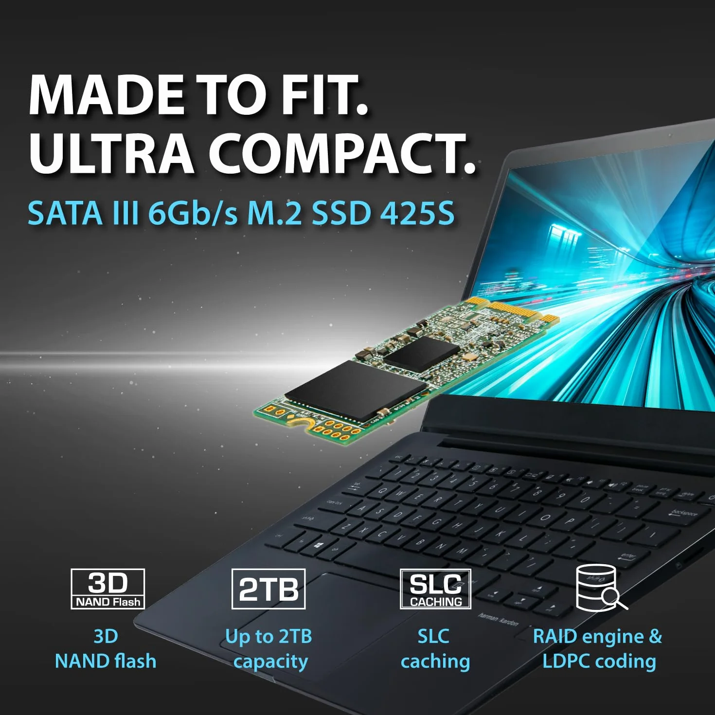 Transcend 2TB SATA III 6 Gb/s MTS425S 42 mm M.2 SSD (TS2TMTS425S)