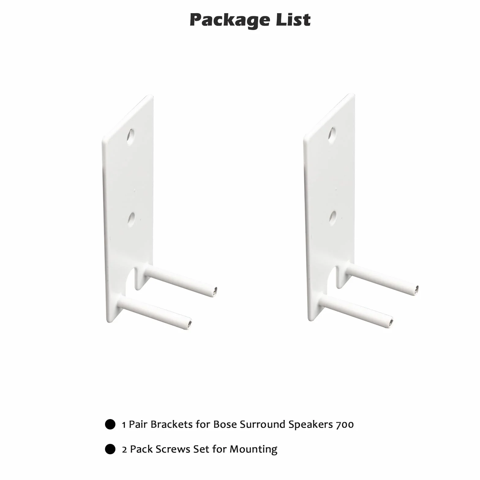 1 para uchwytów ściennych, kompatybilne z głośnikami Bose OmniJewel Lifestyle 650 Home Entertainment System Surround 700 (1 para białych)