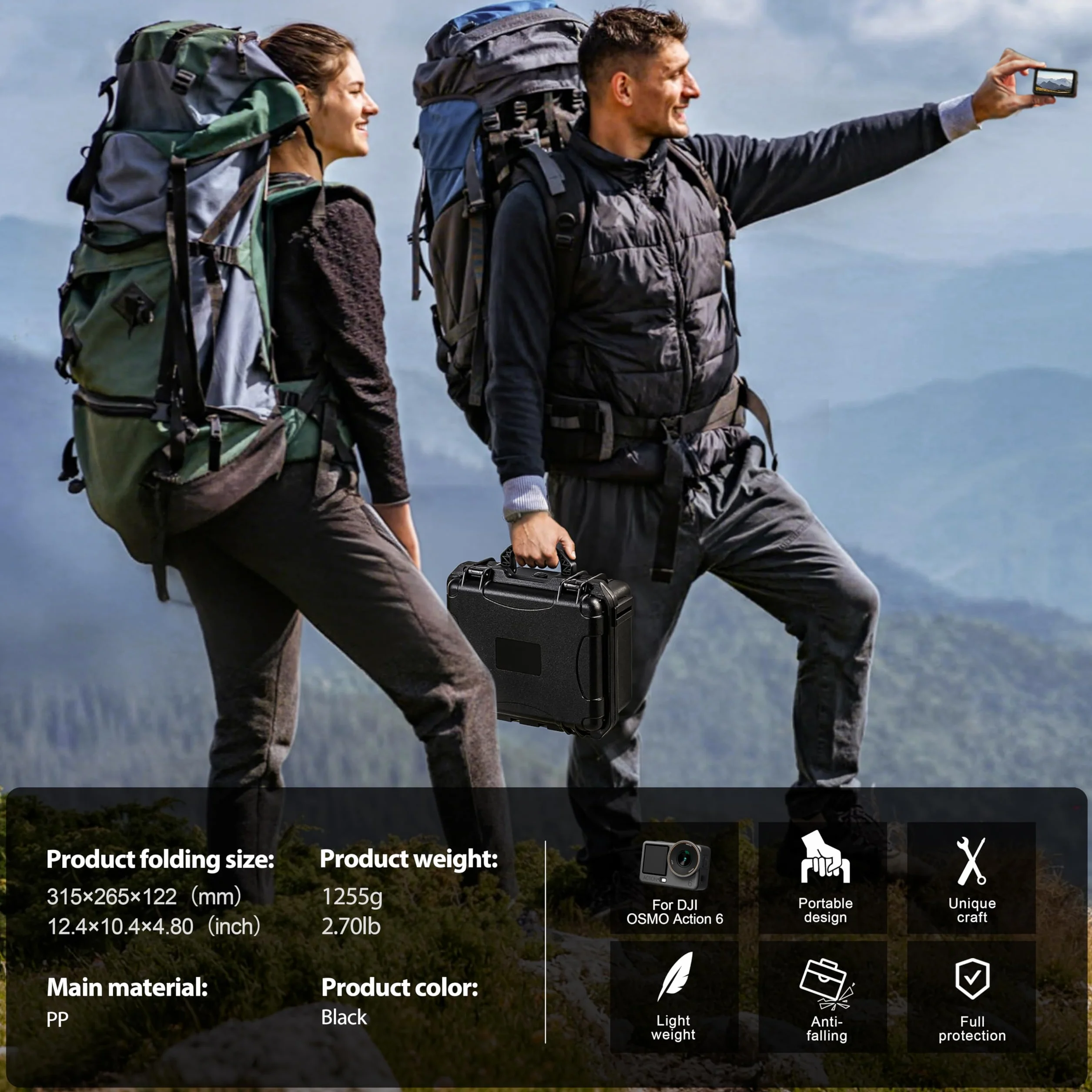 STARTRC PHOTO Osmo Action 6 dwuwarstwowa wodoodporna walizka na akcesoria DJI Osmo Action 6 do standardowych kombinacji i Adventure [tylko walizka]
